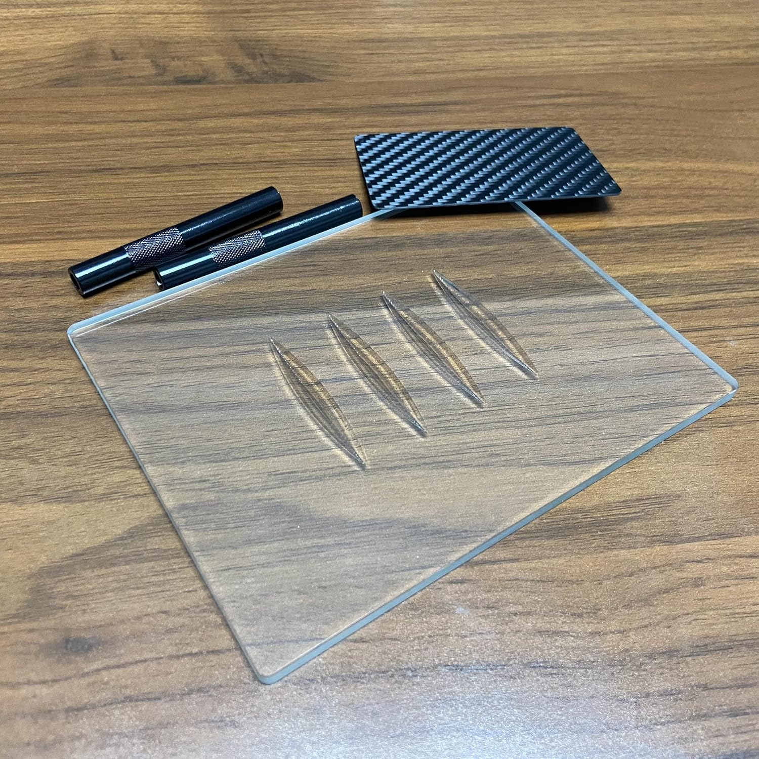 Snuff Plate Kit Smooth Groove Tempered Glass Snuff Plate with Carbon