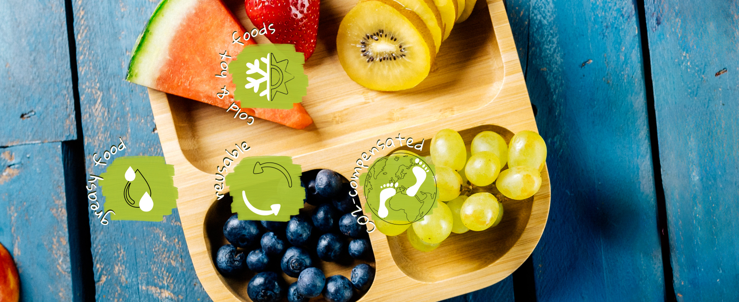 Set Piatti Bambù BIOZOYG Per Bambini - Con Ventosa, Cucchiaio E Design Topo, Certificato FSC - Foto 6