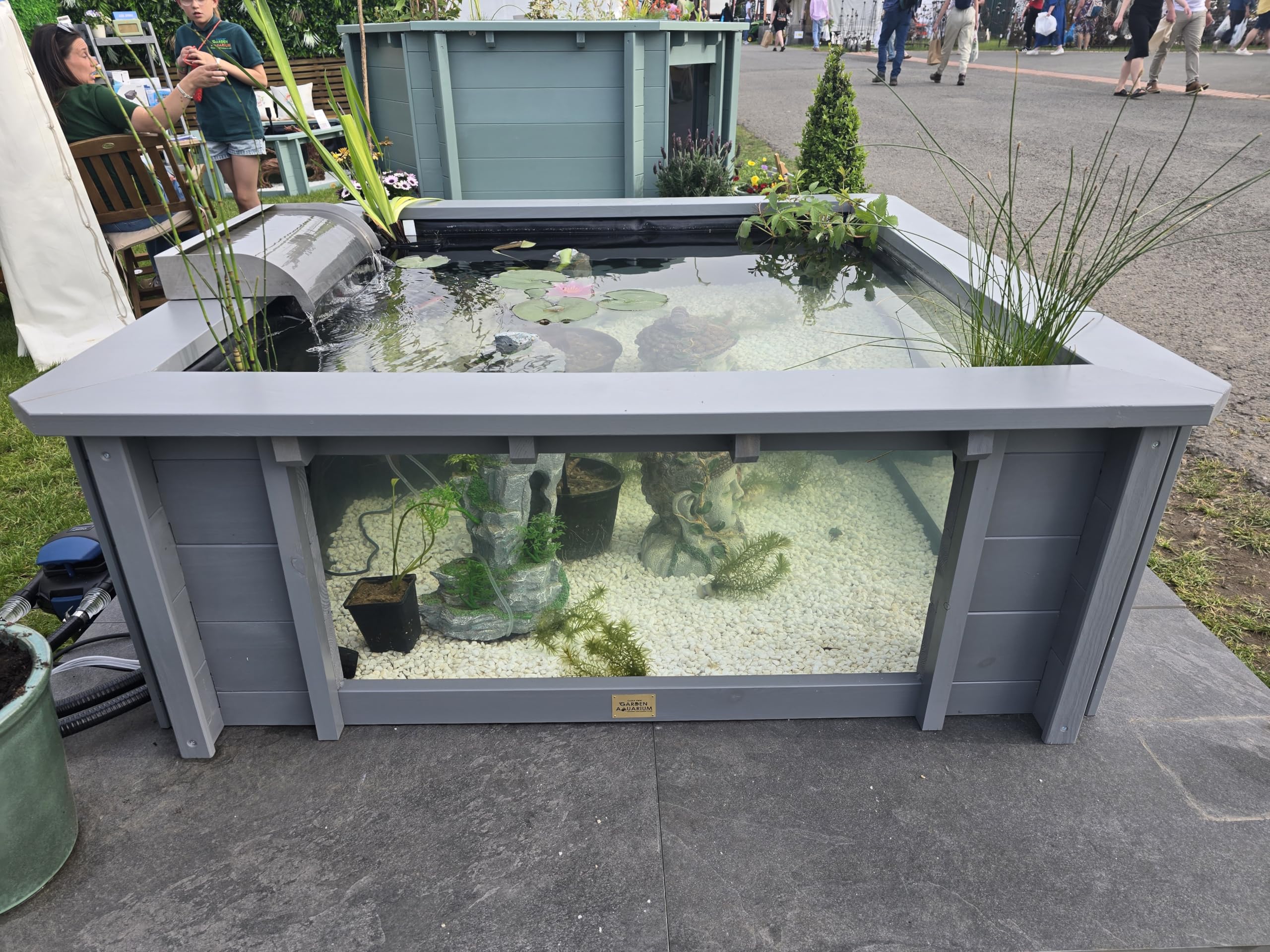 Clear View Garden Aquarium Lotus Bassin de jardin carré surélevé avec fenêtres