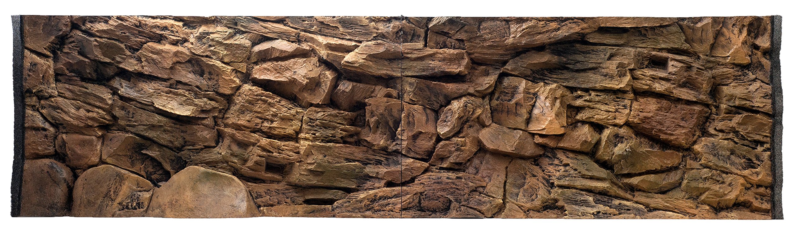 Fond d'aquarium 3D Lesbos marron de 196x54 cm pour grand bac 200x60 cm