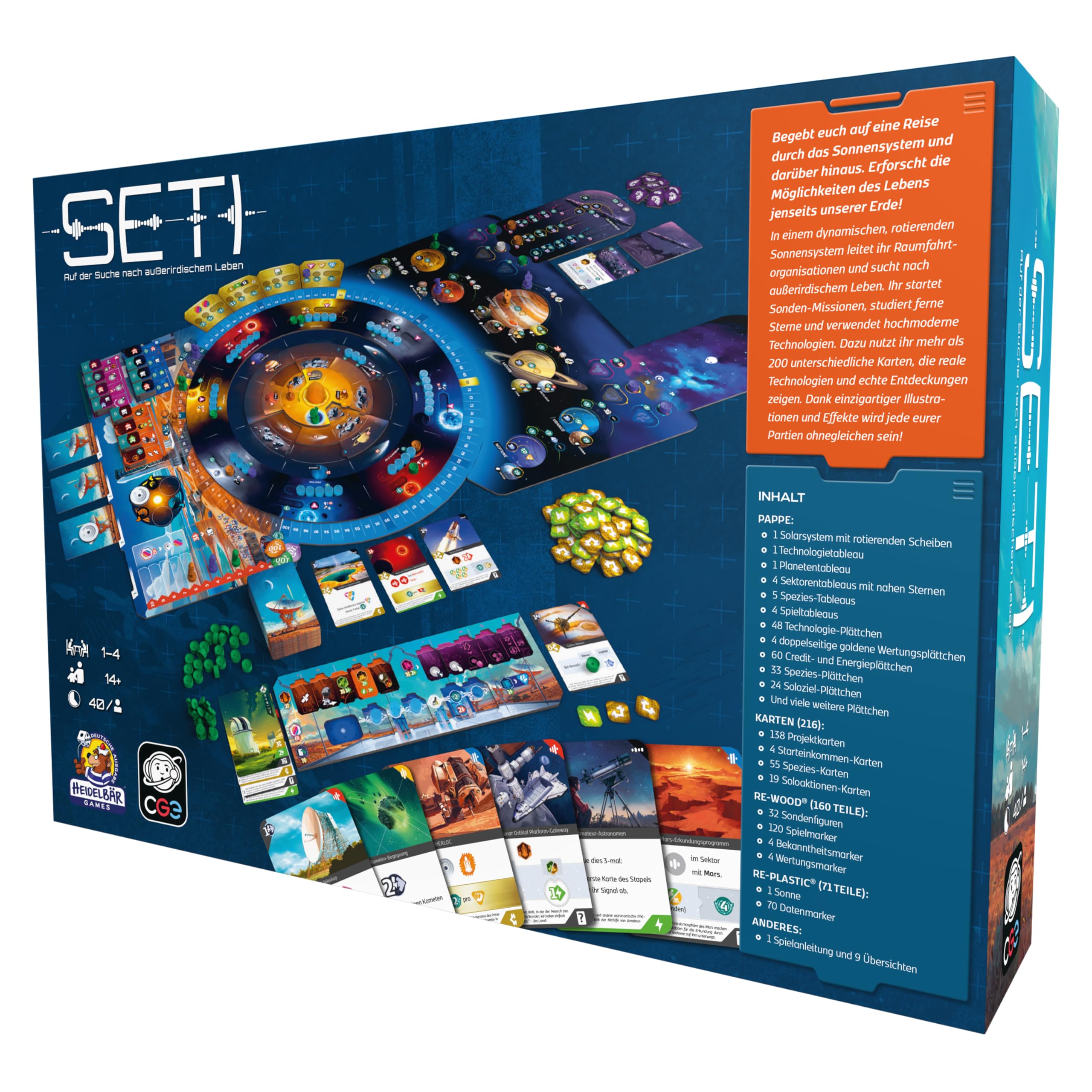 CGE Czech Games Edition SETI: Auf der Suche nach außerirdischem Leben - Astronomisches Brettspiel im Weltall - Strategisches Sci-Fi-Erkundungsspiel im Kosmos - Deutsch - 1-4 Spieler - ab 14 Jahren