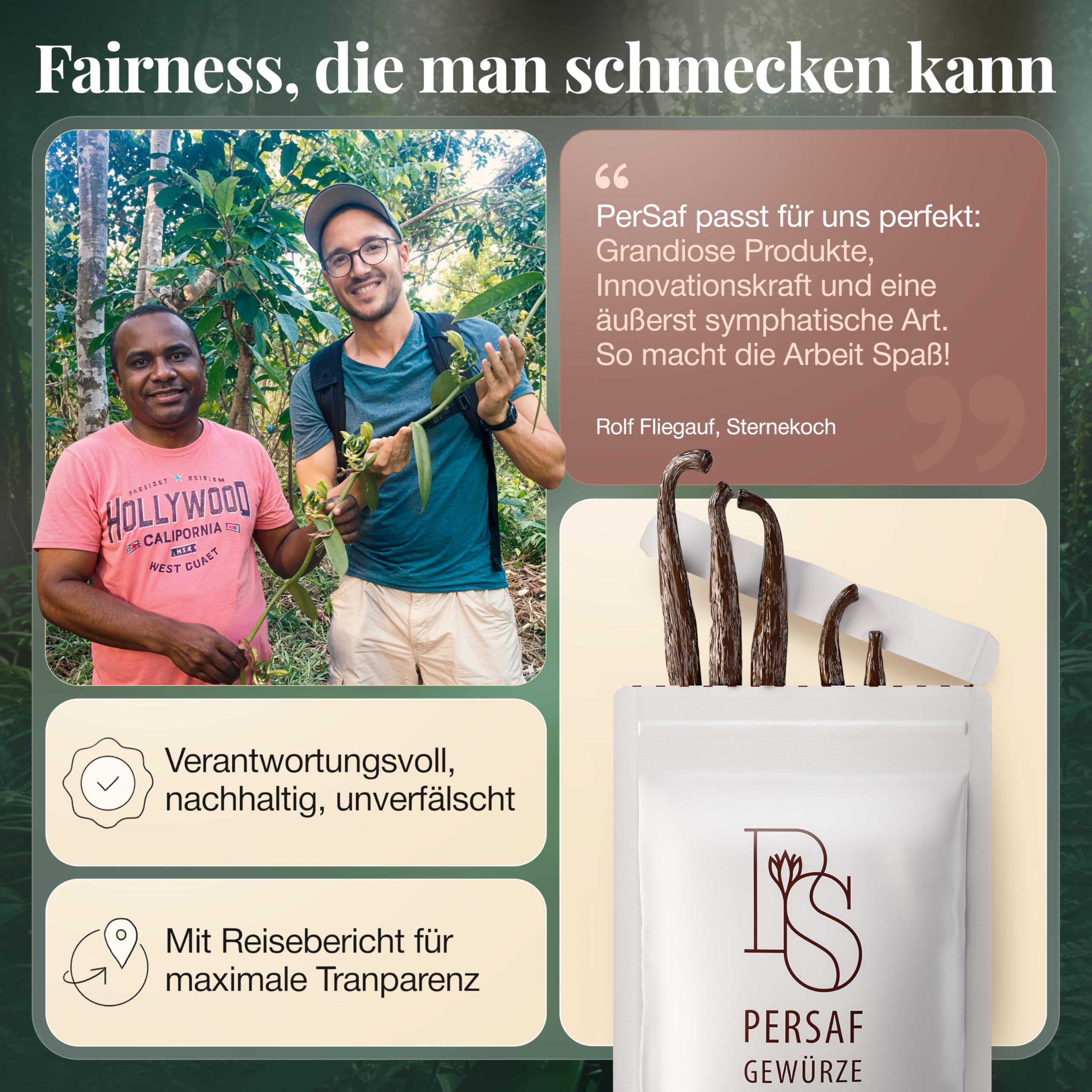 Bio Bourbon papryczki wanilii firmy PerSaf I w jakości premium I długość 15 - 18 cm I Świeże z Madagaskaru I Wanilia kucharzy I Wyłącznie naturalnie uszlachetniona (DE-ÖKO-006) (25 sztuk)