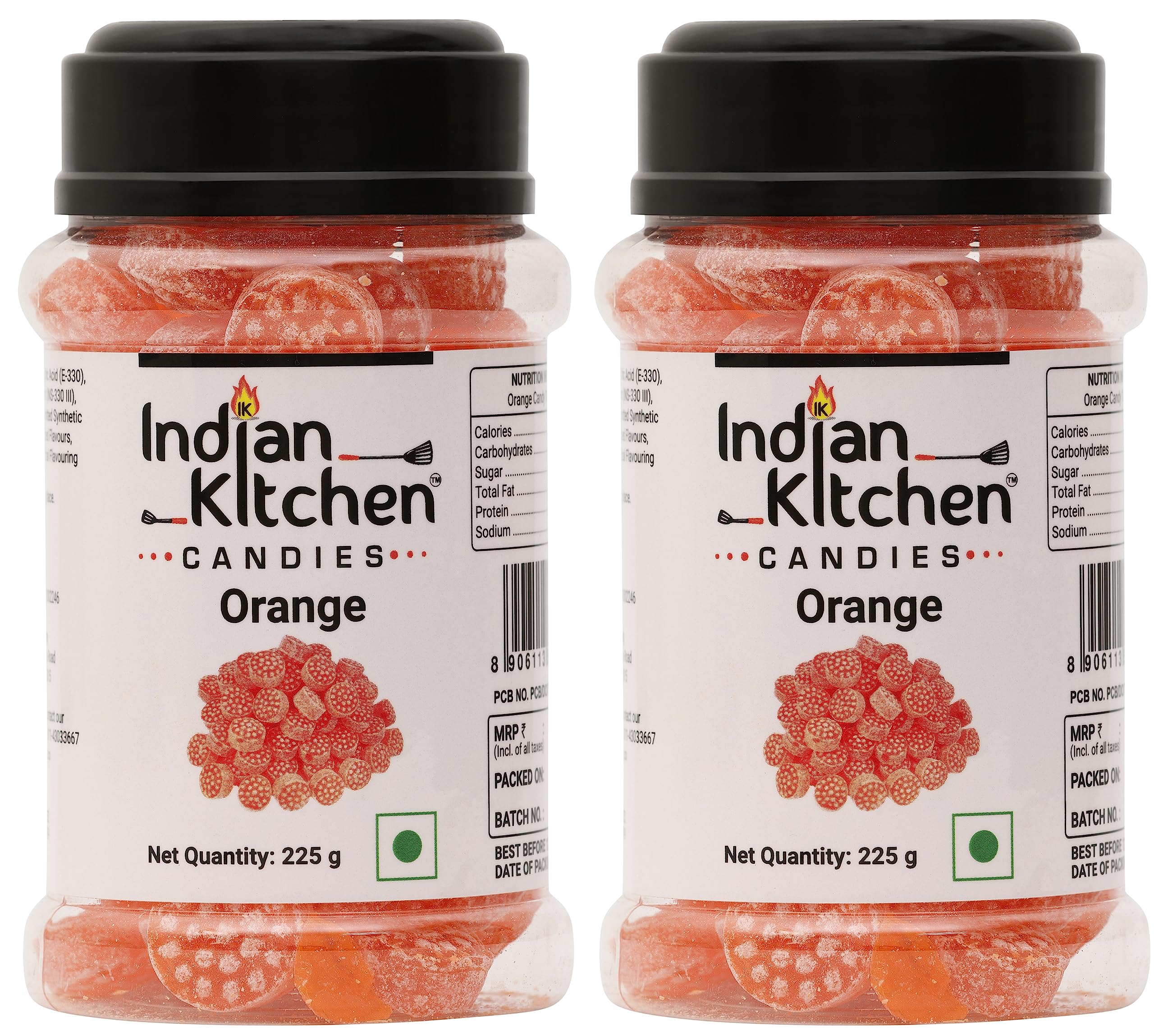 Indian Kitchen Orange Candy 225 grams (Pack of 2)
