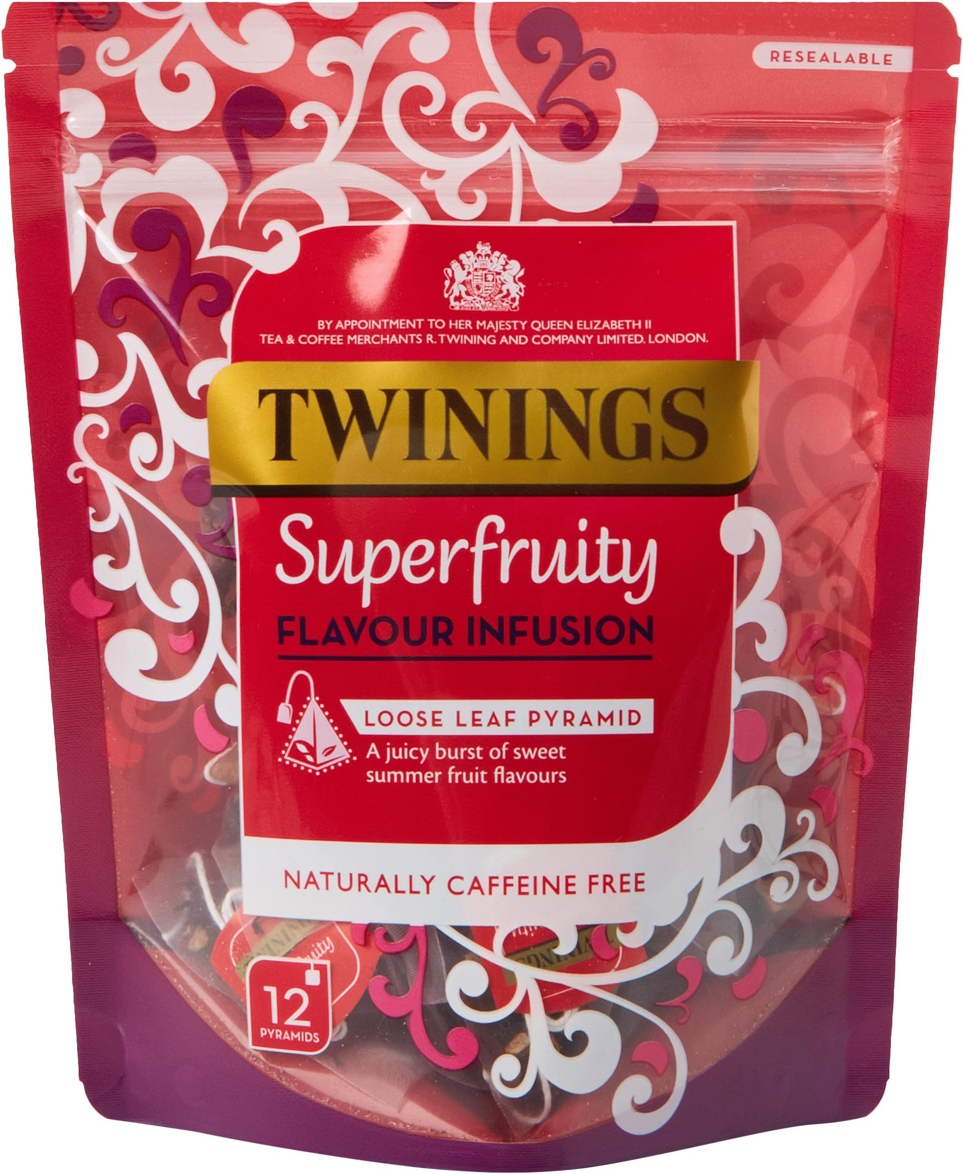 Twinings Superfruity Flavour Infusion Loose Leaf Pyramids, 12 Tea Bags