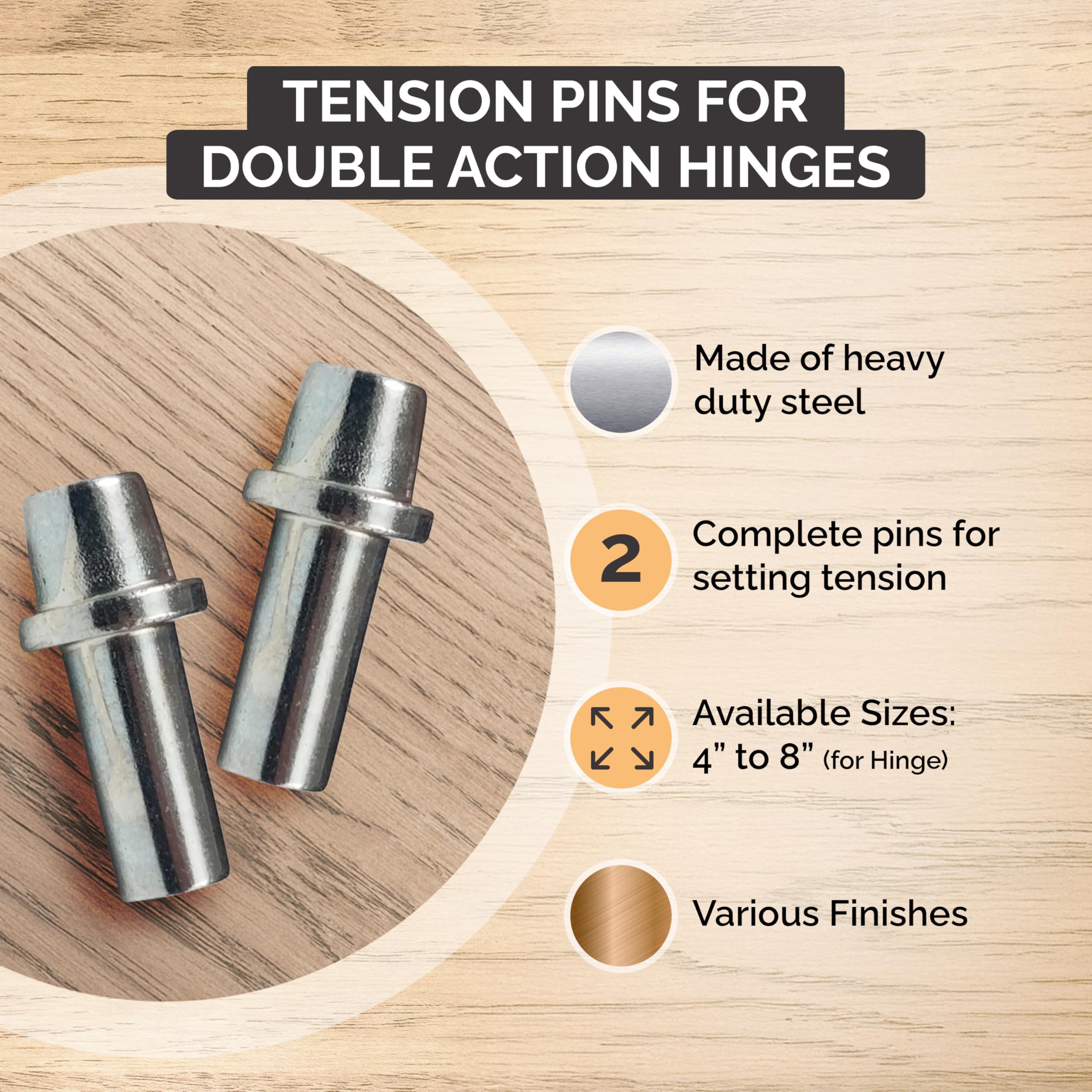Self Closing Hinge Pin Hinge Outlet Spring Hinge Tension Pins - 2 Pack ...