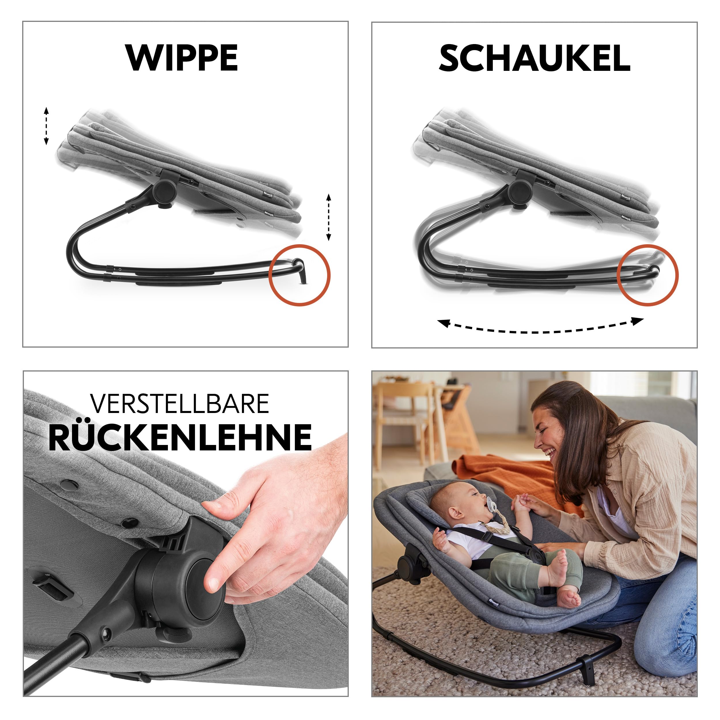 hauck Alpha Move Hochstuhl Newborn Set mit Highchair Bouncer