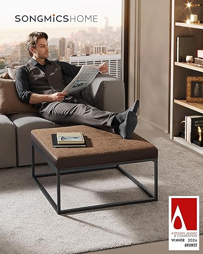 Miniatura 4 de SONGMICS Home LUIZ Collection - Otomana, mesa de centro cuadrada, reposapiés, parte superior reversible, asiento acolchado, mesa auxiliar,