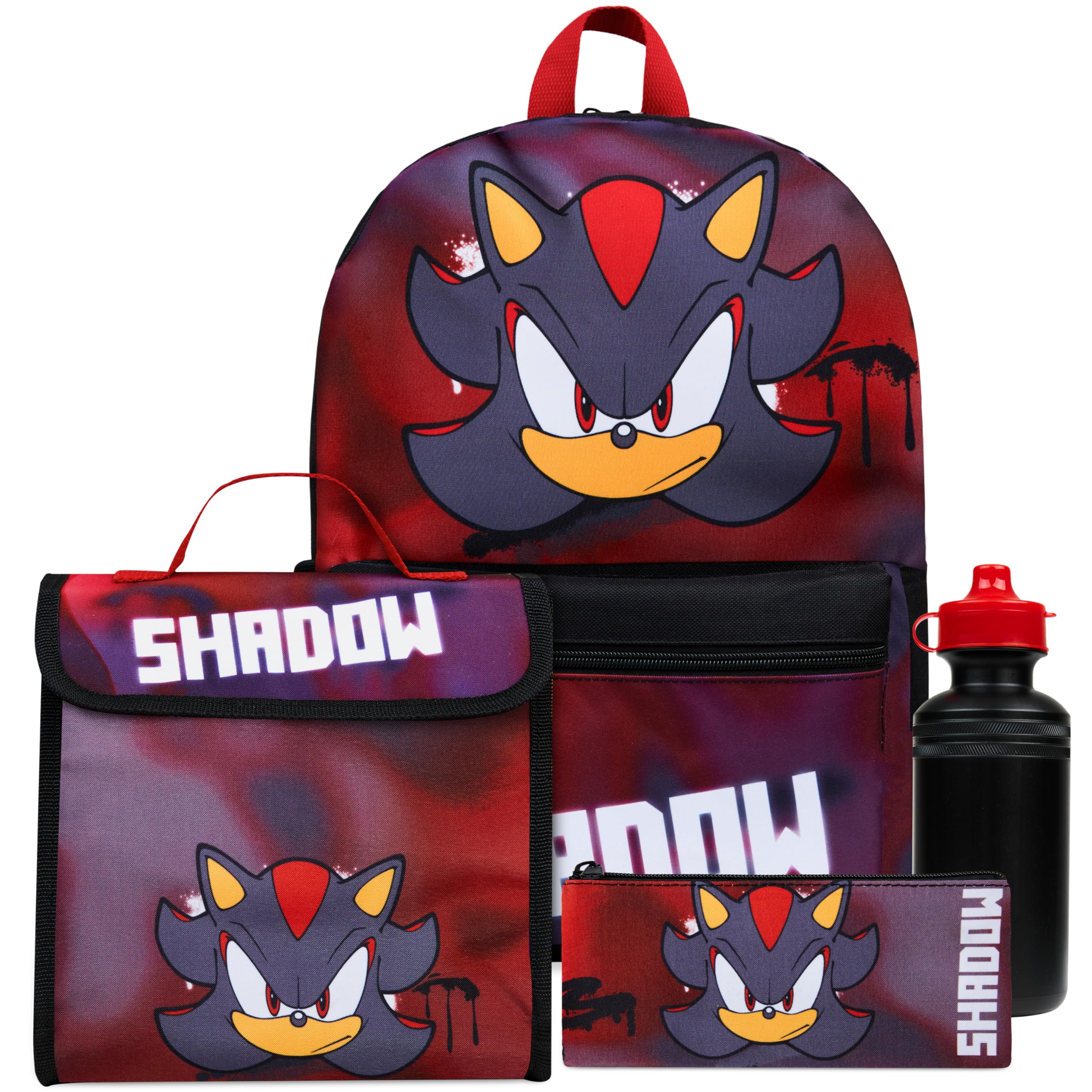 Porta Pranzo Sonic Kit Scuola Personaggi Set Scuola Sonic The Hedgehog 4 Pezzi - Zaino, Astuccio, Borsa Pranzo E Bottiglia Zaino Bambini Sonic Zaino Sonic
