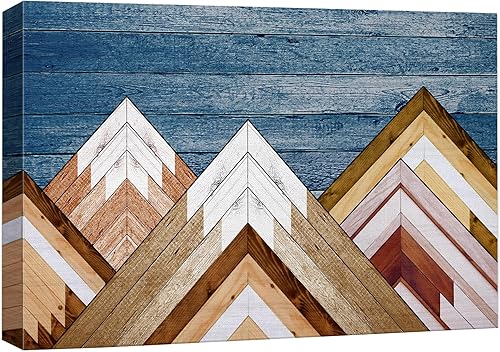 Miniatura 8 de wall26 Lienzo impreso para pared, panel de madera, bosque de pinos, montaña nublada, naturaleza, desierto, arte digital, arte moderno, granjacampo,