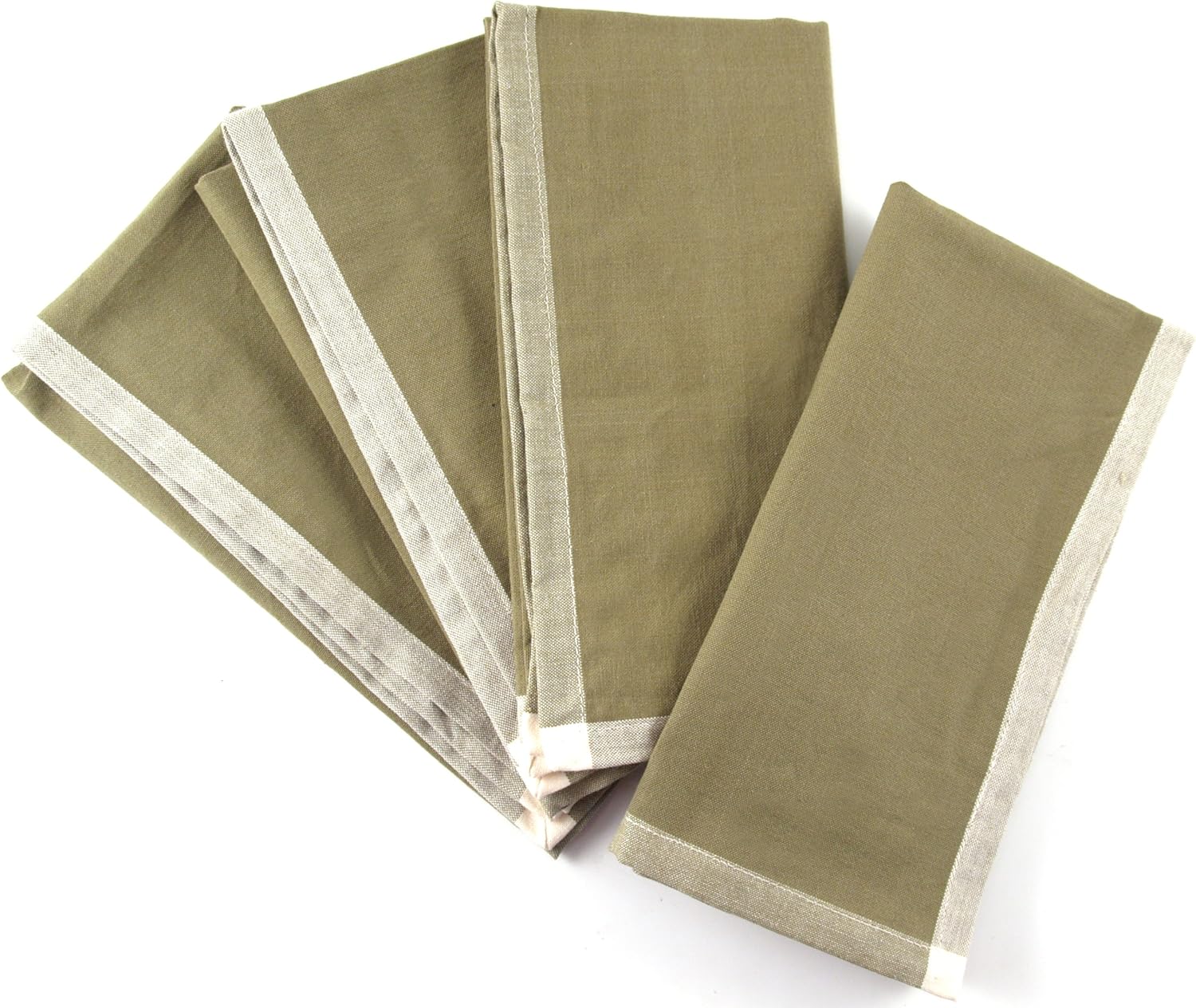 BigKitchen Basil Green 100 Cotton Dinner Napkins, Set of 12 Cloth Napkins Home