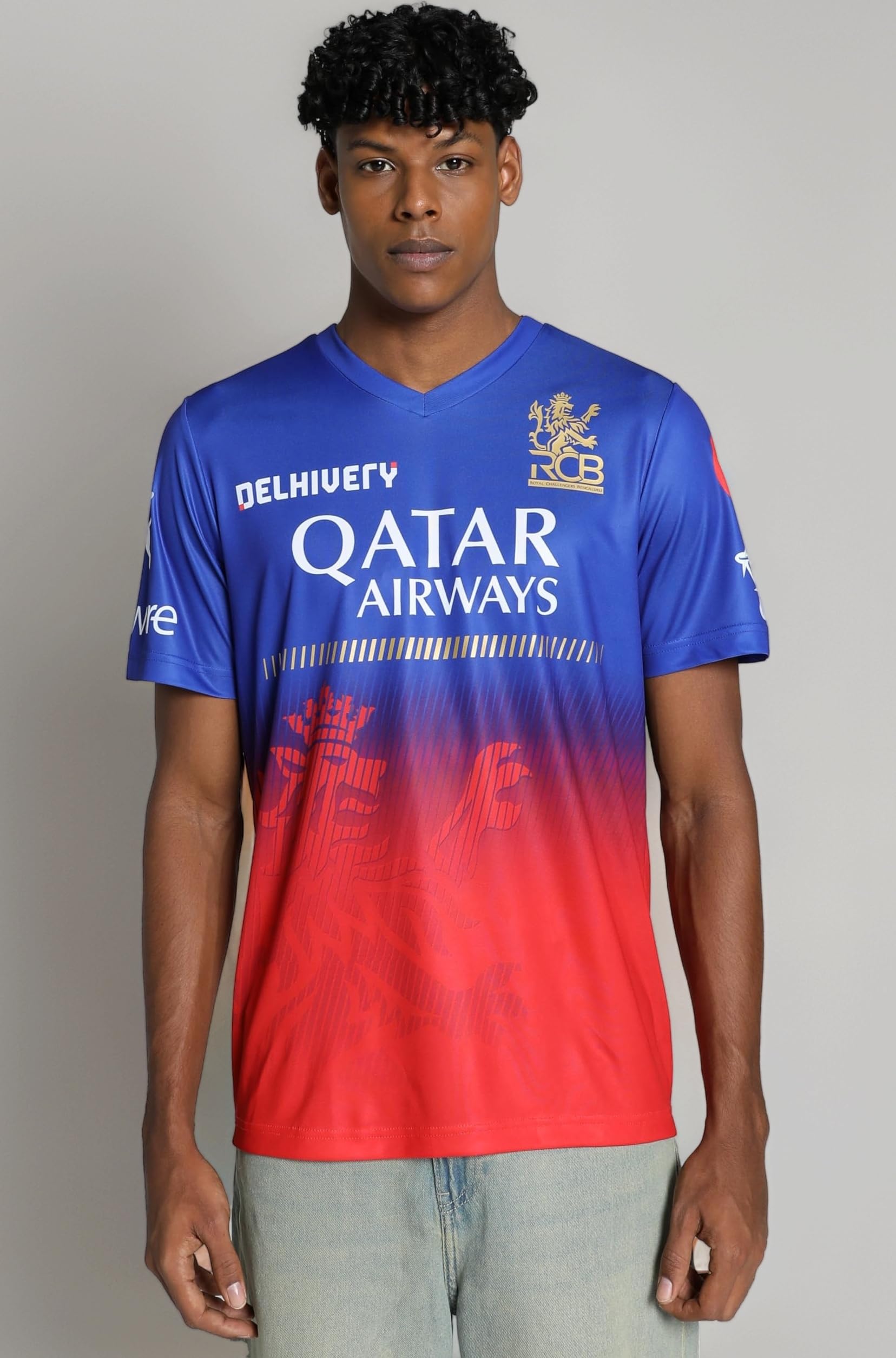 Puma RCB Replica Jersey Mens 2024 | Polyester Printed with Band Collar Regular Fit T-Shirt