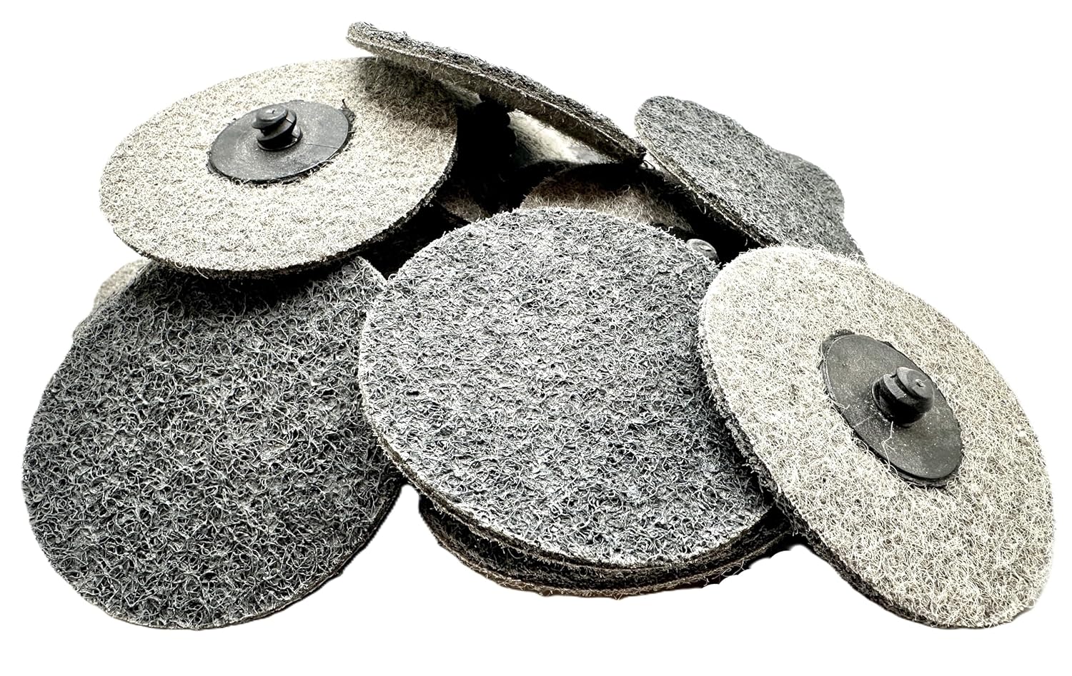 3" Gray S-Fine Quick Change Non-Woven Nylon Surface Conditioning Discs for Deburring Sanding Finishing Blending Polishing with Male R-Type Backing Use with Die Grinder - 25 Pack