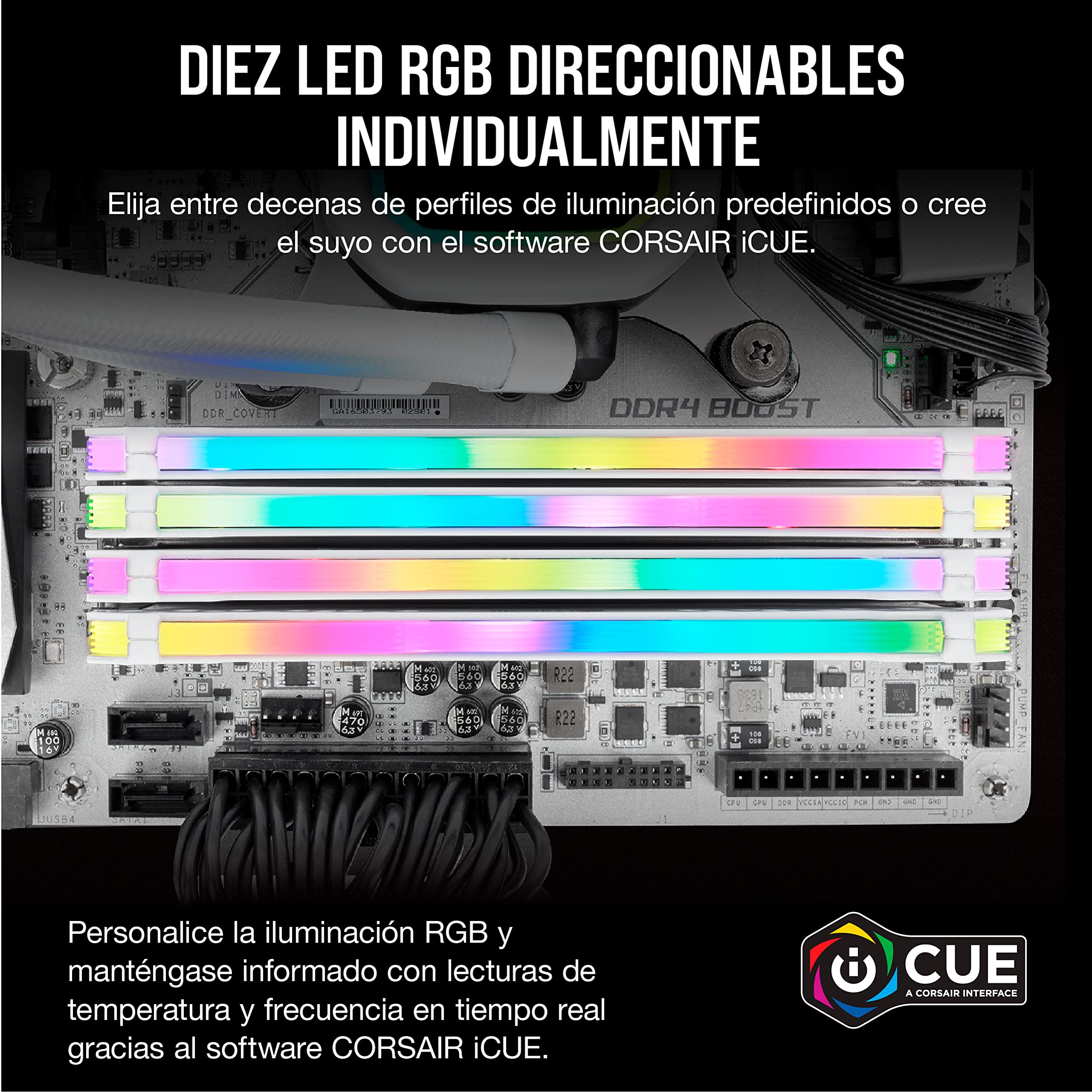 Corsair Módulo de Memoria de 16 GB con hasta 3200 MHz, Blanco, 2 x 8 GB