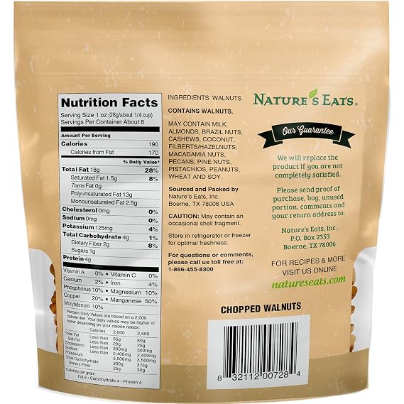 Nature's Eats Chopped Walnuts, 8 Oz