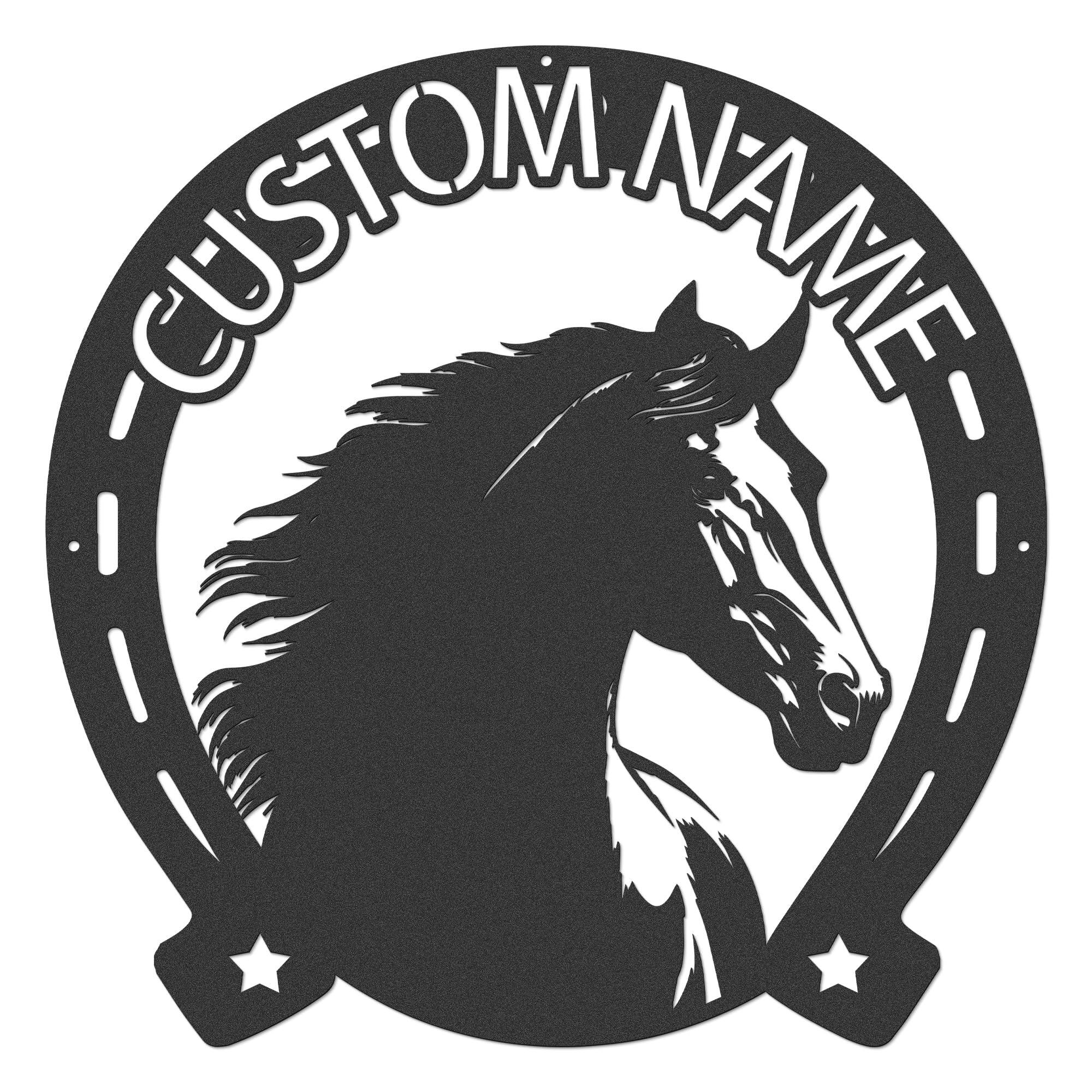 Custom Horseshoe Wall Art – Personalized Metal Horse Sign with Name for Western Decor, Barn, Stable, Ranch – Custom Name Sign