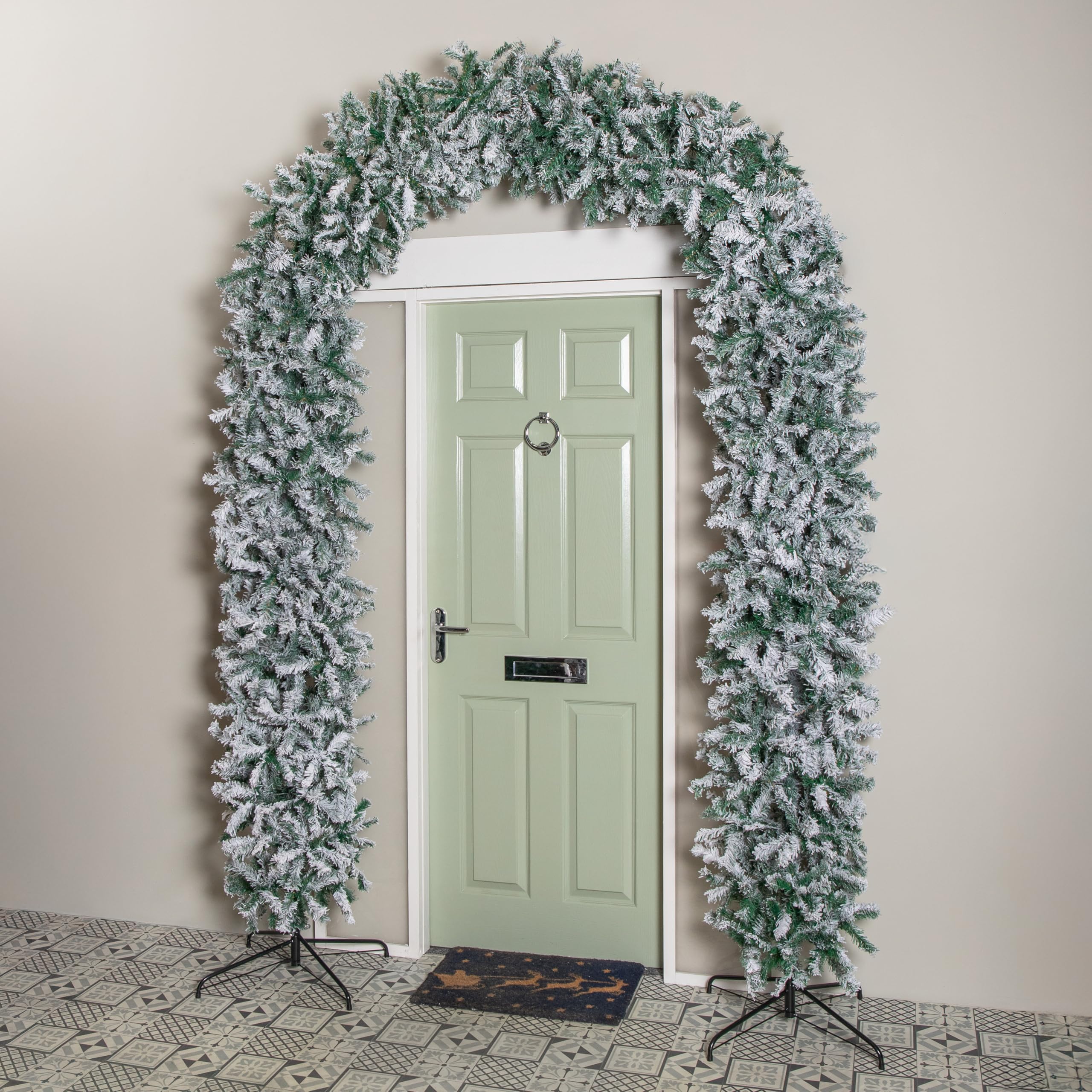 Samuel Alexander 8ft Flocked Christmas Tree Arch White
