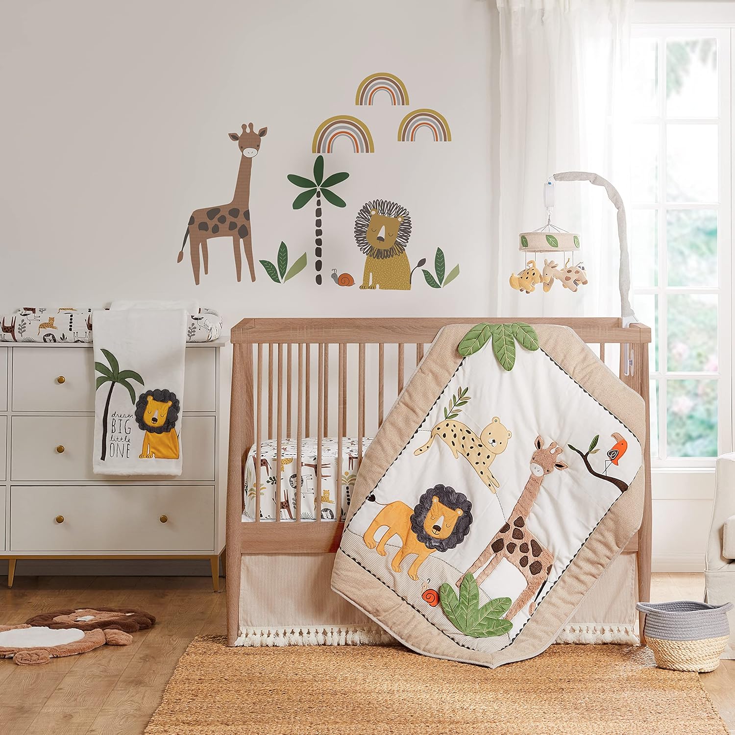 Levtex Baby - Zuma Diaper Changing Pad Cover - Fits Most Standard Changing Pads - Jungle Animals - Brown, Green, Ochre and Cream - Nursery Accessories - Plush