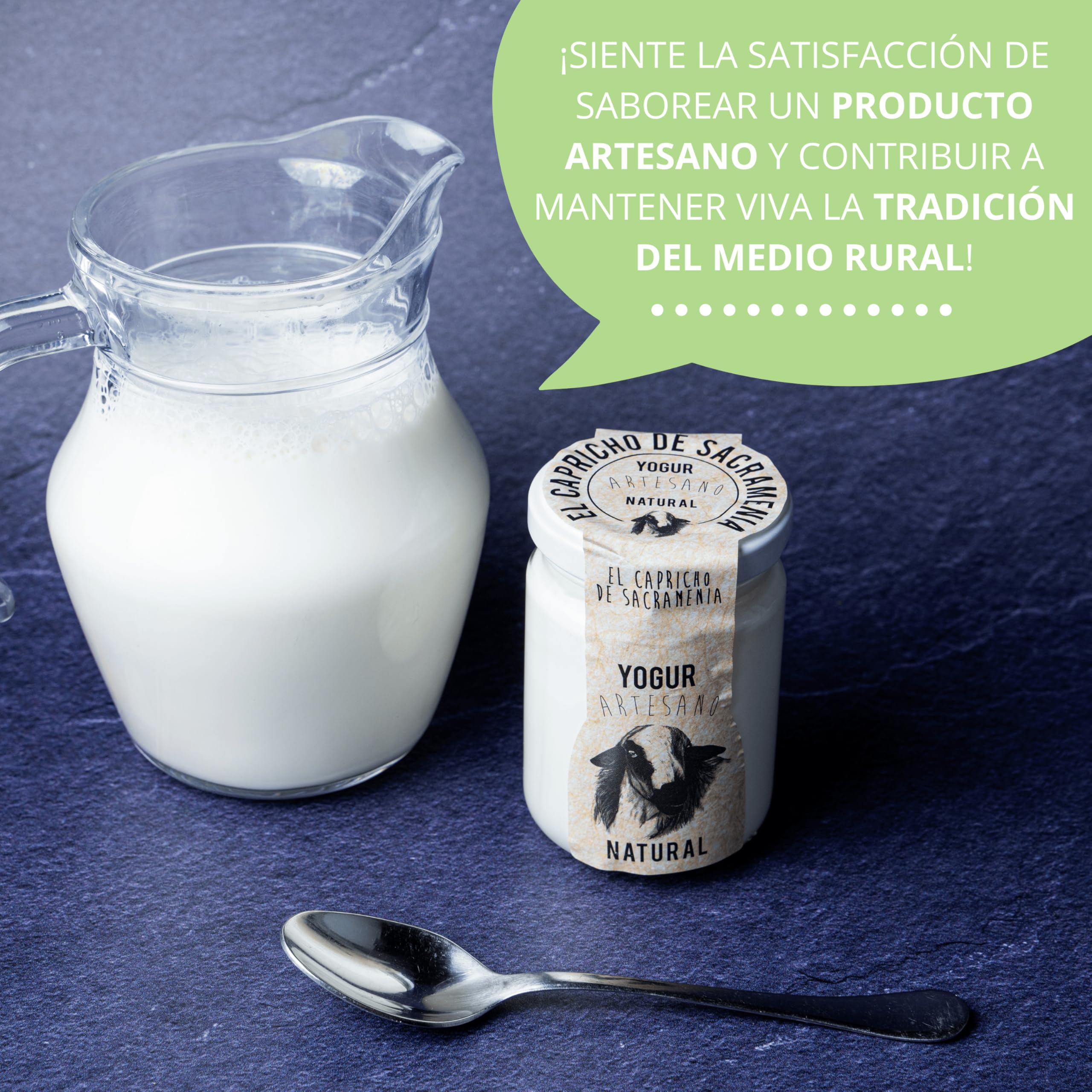 El Capricho de Sacramenia | Pack sólo natural, 20 Yogures Artesanales de Leche de Oveja Naturales | Cremosos, Naturales y Saludables | Sin Gluten | Únicos y Originales