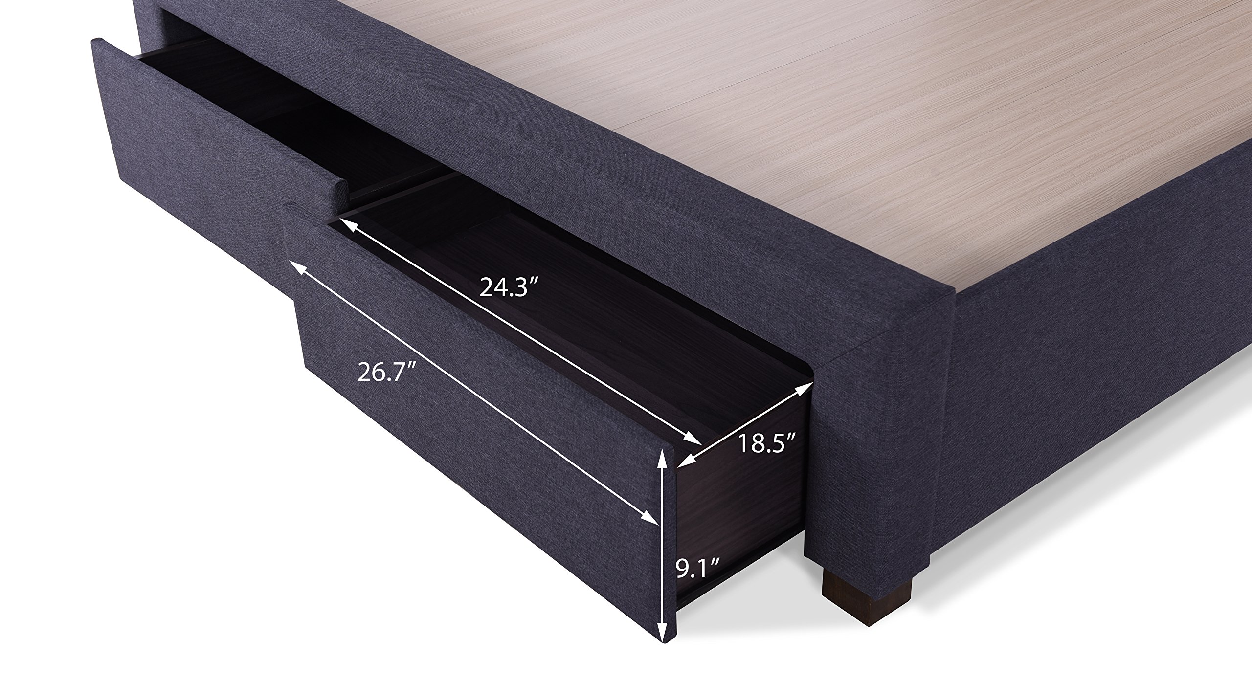 Urban Ladder Cassiope Queen Size Engineered Wood Upholstered Bed with