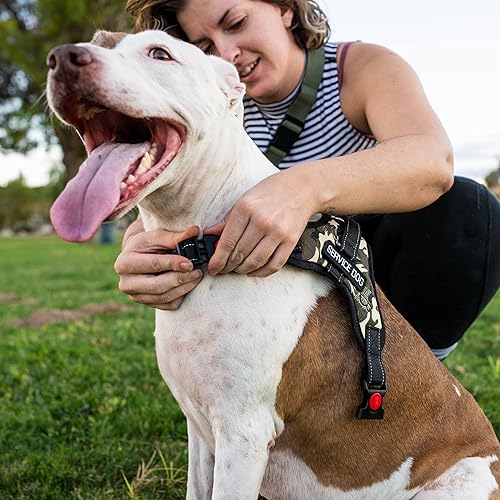 Miniatura 4 de MonMed - Arnés para perros de servicio para razas grandes, chaleco de servicio de impresión de camuflaje, arnés para mascotas para pecho de 25 a 30