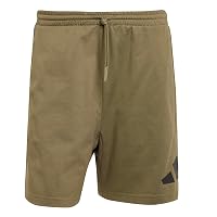 adidas Uomo Essentials Big Logo Single Jersey Short Shorts, Olive Strata/Black