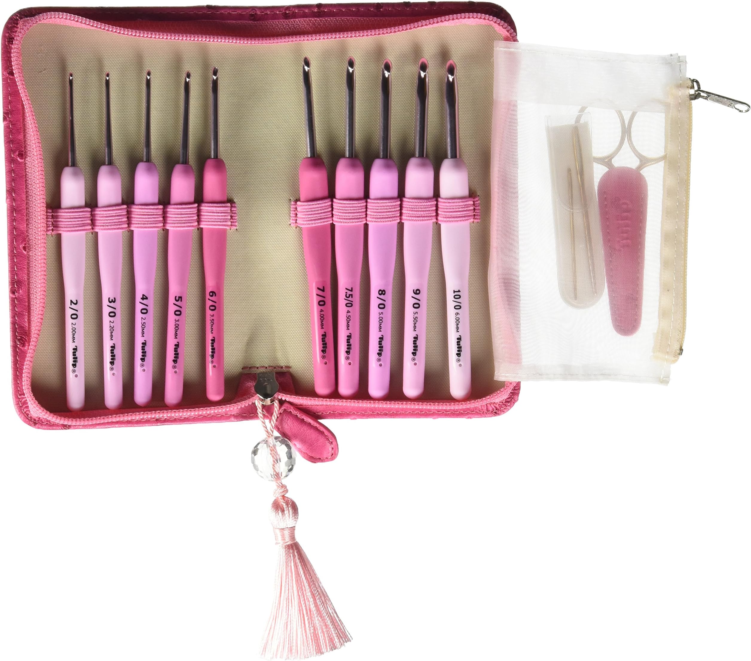 Etimo Rose Crochet Hook Set, multicolor, 2,2.5,3.0,3.5,4.0,4.5,5.0,5.5,6.0 millimeters