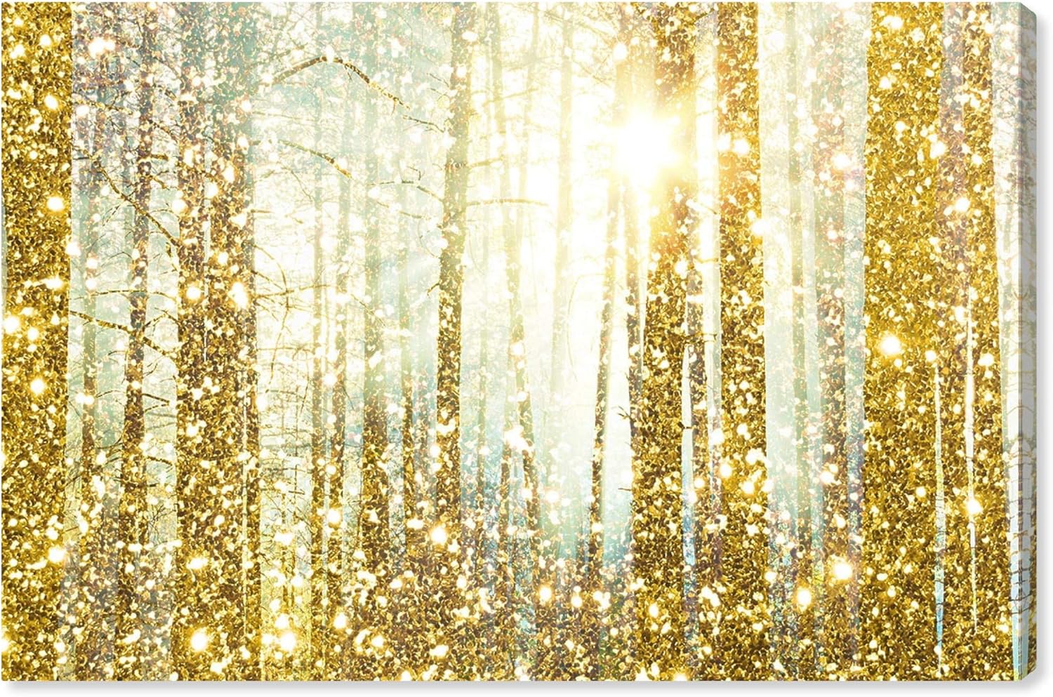 Gold and White Framed Landscape Canvas Print, 24" x 36"