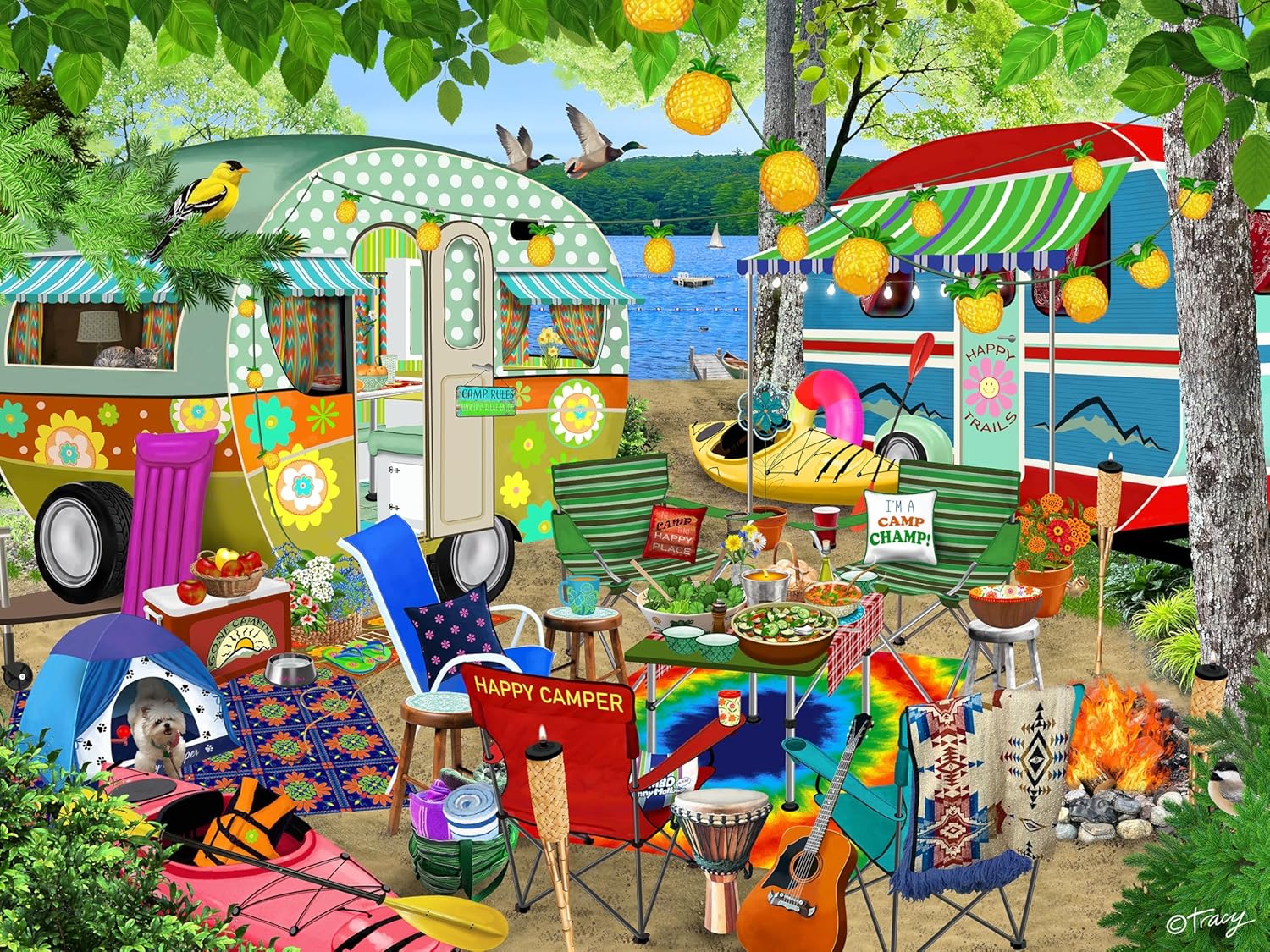 Ceaco - Tracy Flickinger - Gone Camping - 500 Piece Jigsaw Puzzle