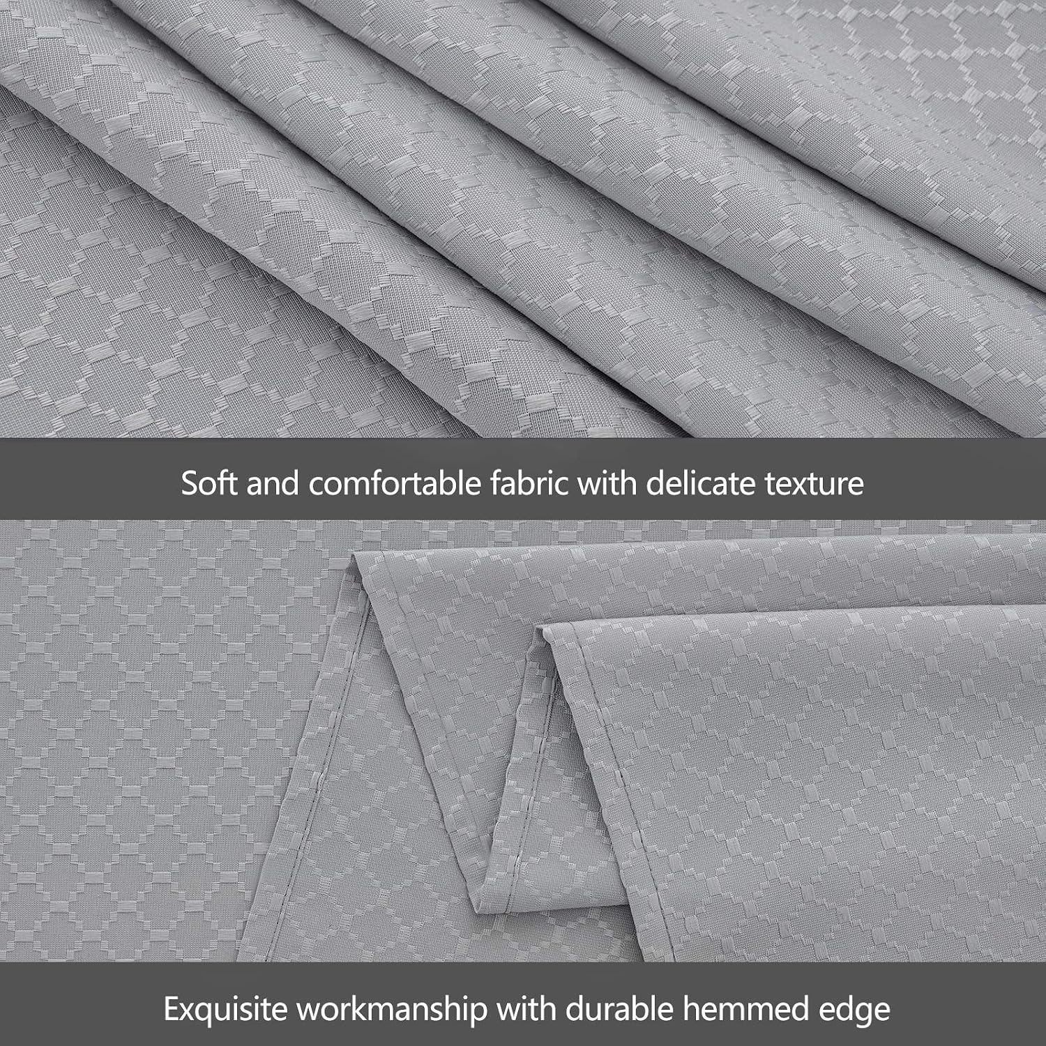 joybest Jacquard Rectangle Tablecloth Spill-Proof Wrinkle Resistant Table Cloth, Washable Polyester Fabric Heavy Weight Table Cover for Kitchen Dinning Outdoor Picnic Decoration, 60 x 84 Inch, Grey