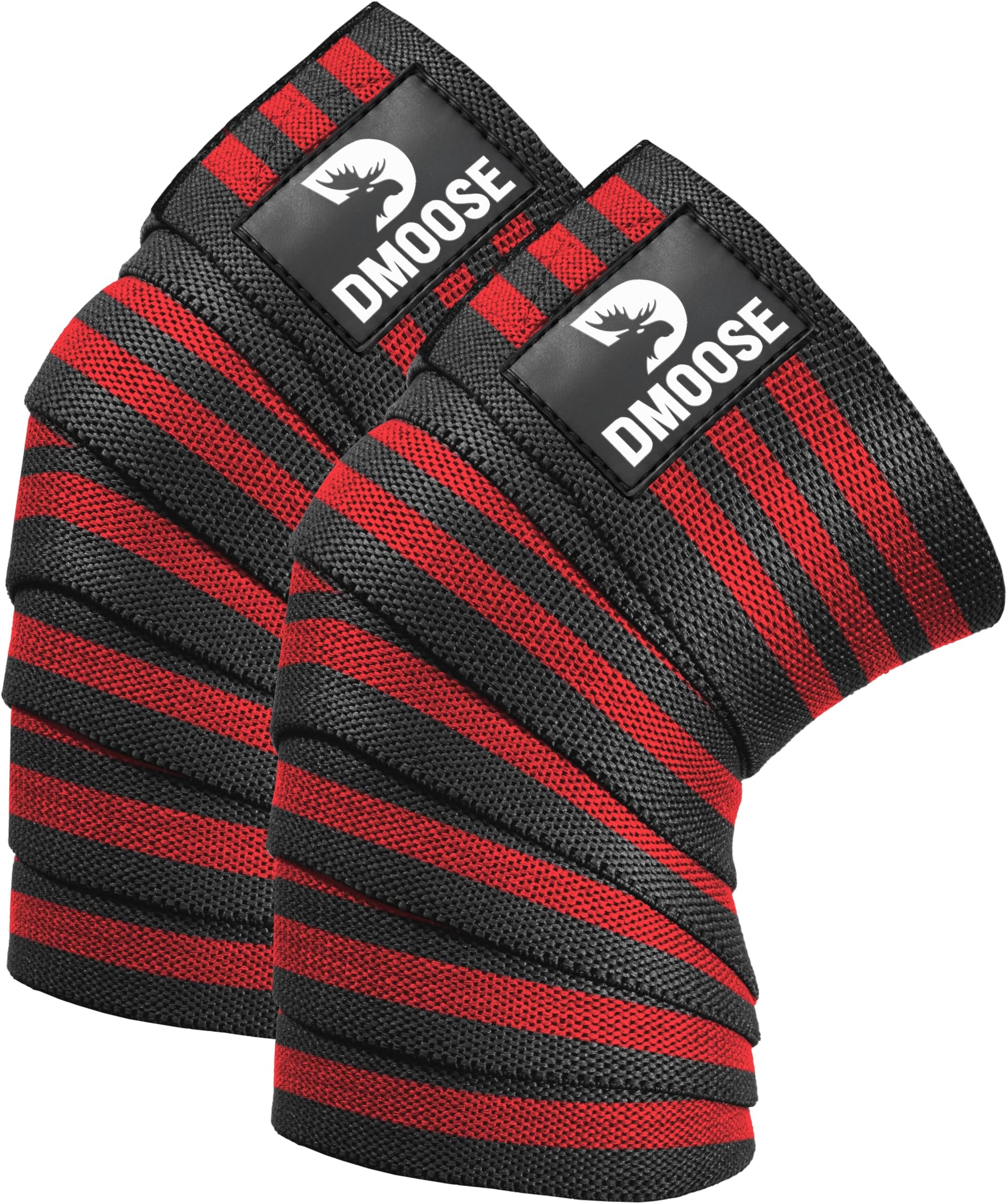 DMoose Fitness Knee Sleeves for Weightlifting (Pair) 78โ Knee Wraps for Joint Support, Squats & Powerlifting - Gym Brace Straps for Joint Stability & Pain Relief, USPA & IPL Approved for Men and Women