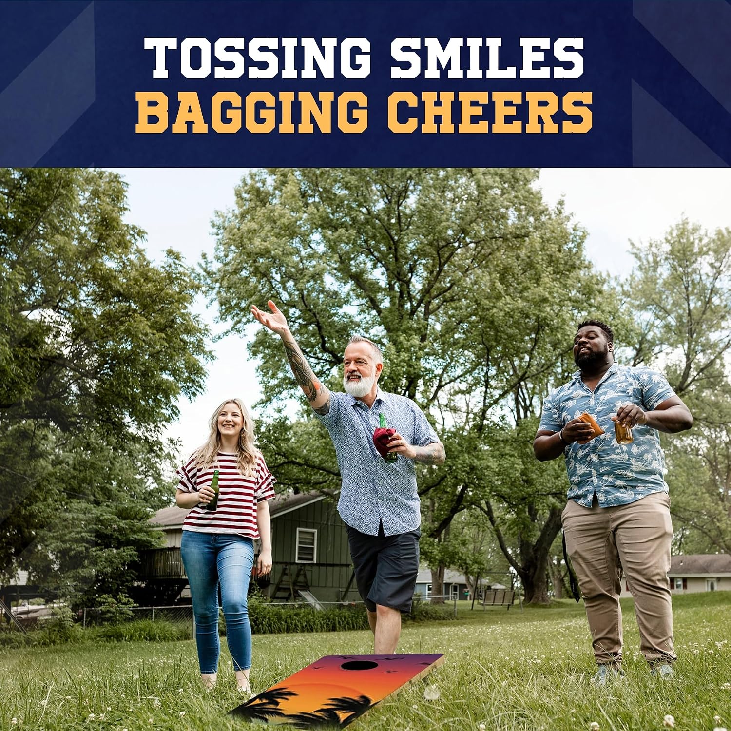 Cornhole365 All Weather Cornhole Bags - 6"x6" Premium Plastic Pellet Resin-Filled, Weather-Resistant, Solid Color Duck Cloth Cornhole Bean Bags - Professional Cornhole Bags Set of 4