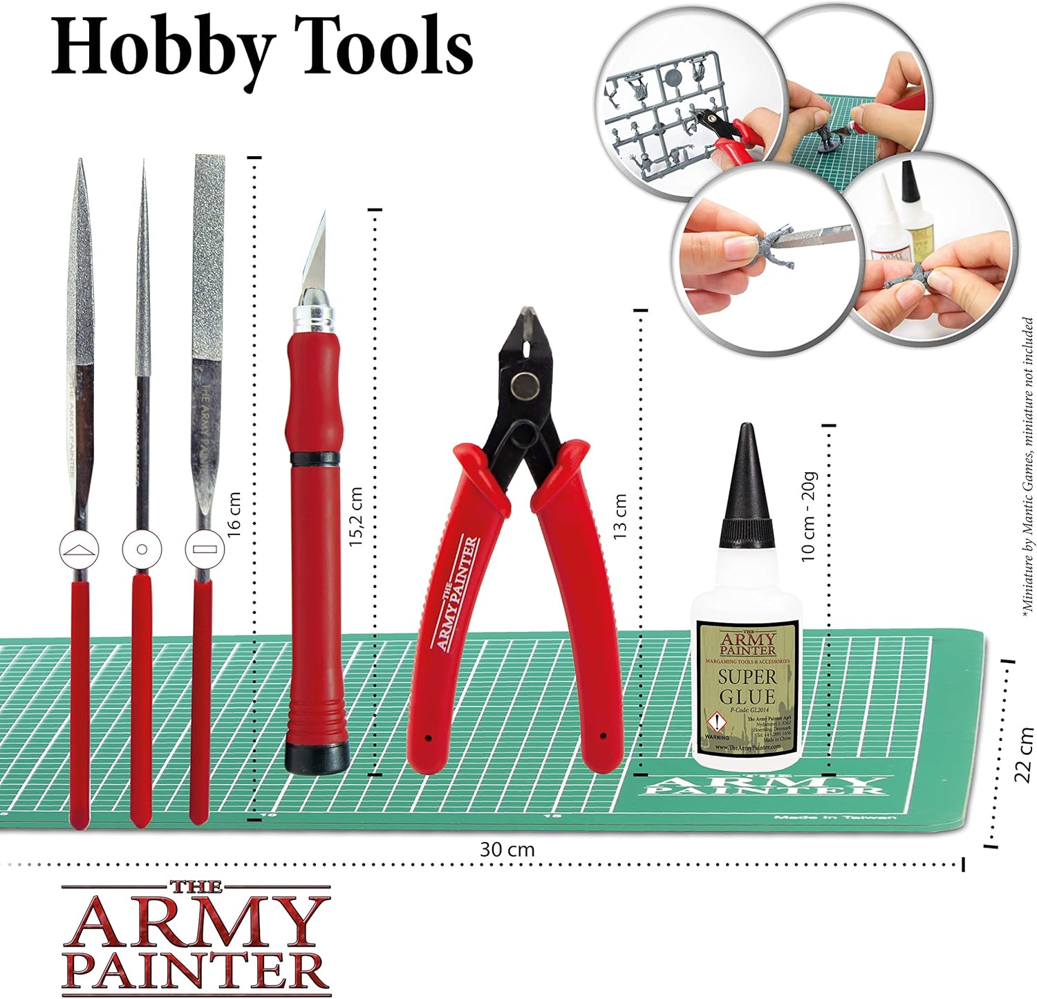 The Army Painter Basic Hobby Collection Kit: 20 Model Paints, 2 Brushes, Model Paint Tools, Basing Material, 18 ml/Bottle, Miniature Painting Kit, Acrylic Paint Set for Dungeons & Dragons Miniatures