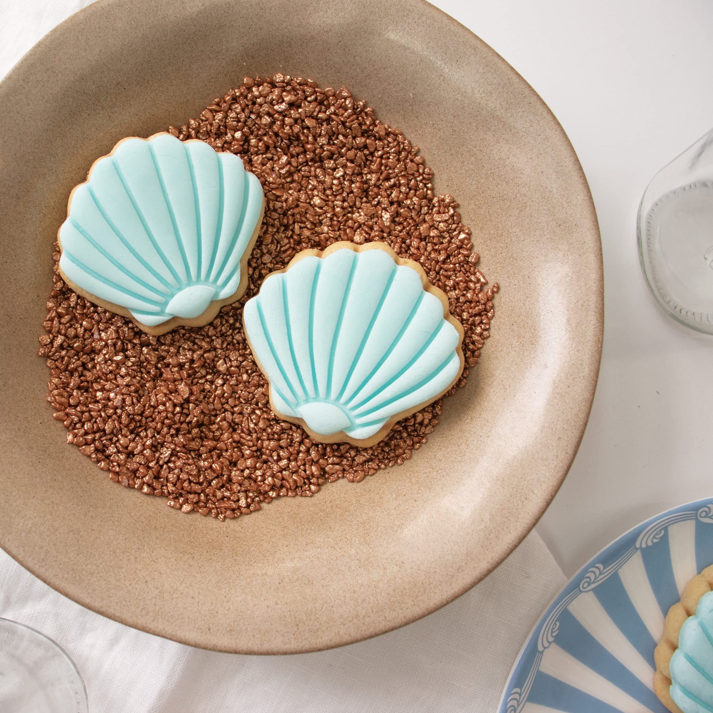 Bakerlogy - Ensemble de 4 emporte-pièces à thème nautique (coquillage, tire-bouchon, étoile de mer, hippocampe), 4 pièces