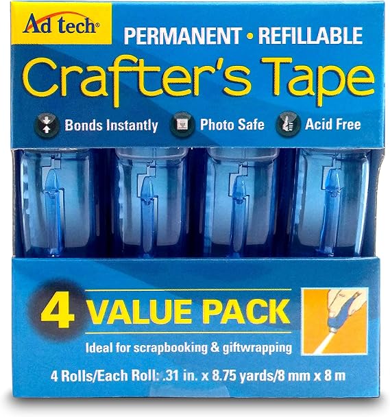 Adtech 05603 Glue Runner Permanent 35 Yards Total - Pack of 3 (4 Each) & 05674 Permanent Crafter's Tape Refills, Single Unit