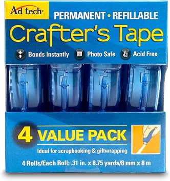 Adtech 05603 Glue Runner Permanent 35 Yards Total - Pack of 3 (4 Each) & 05674 Permanent Crafter's Tape Refills, Single Unit