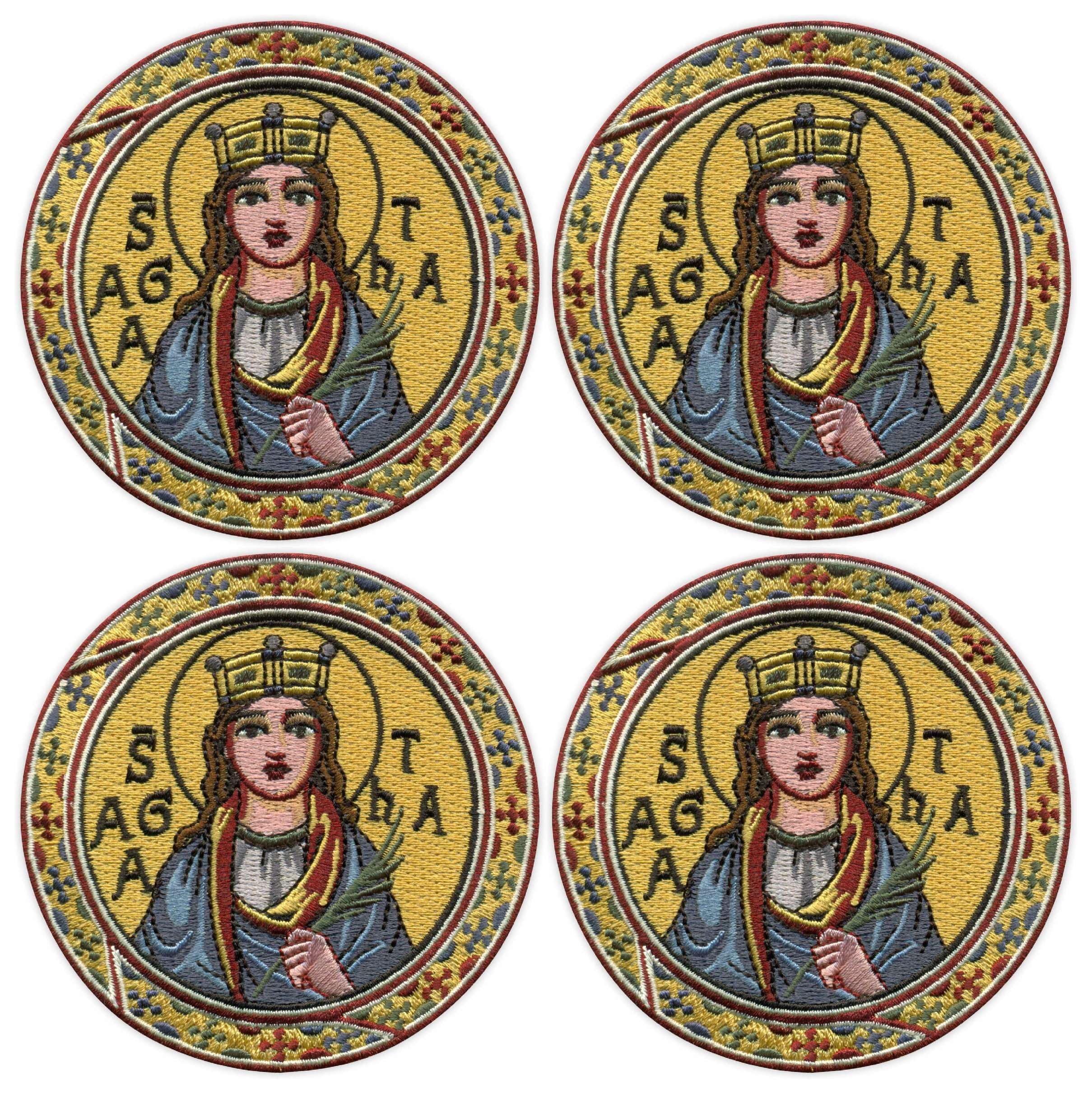 Set da quattro - Patchion Sant'Agata - Compatibile con VELCRO® nero - Patch/Insegna/Emblema ricamato