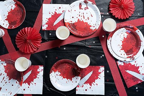 Miniatura 6 de Bloody Halloween Vajilla Pack Juego de platos de papel, servilletas y tazas desechables para 20