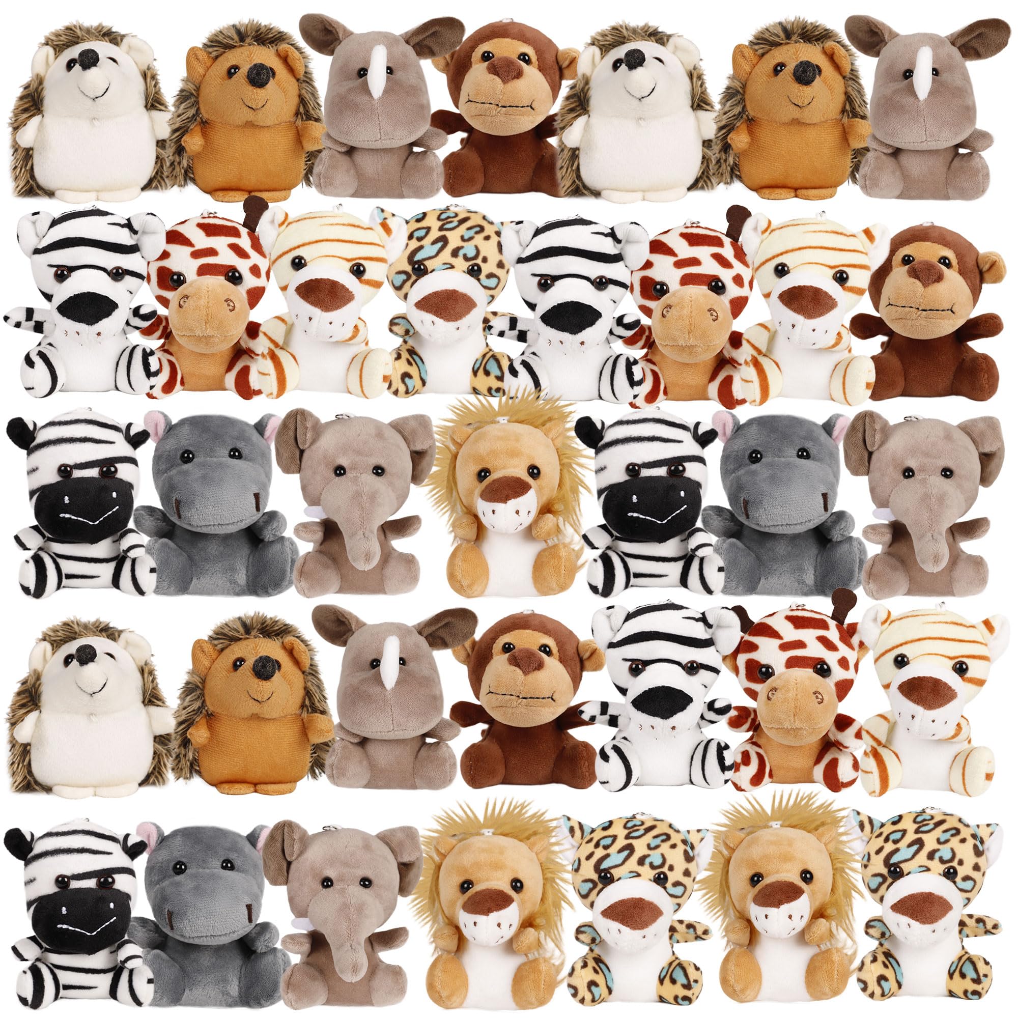 Small Stuffed Animals Bulk 36 Pieces Cute Plushies 4 5 Inch Mini Forest Animal Plush Toys Party Favors