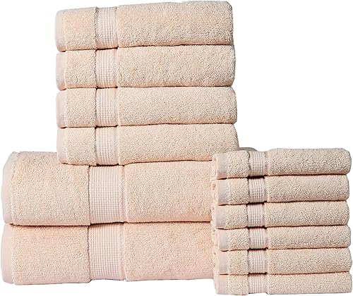 Miniatura 2 de Juego de toallas de baño 100% algodón de 600 GSM, 12 piezas (lino)