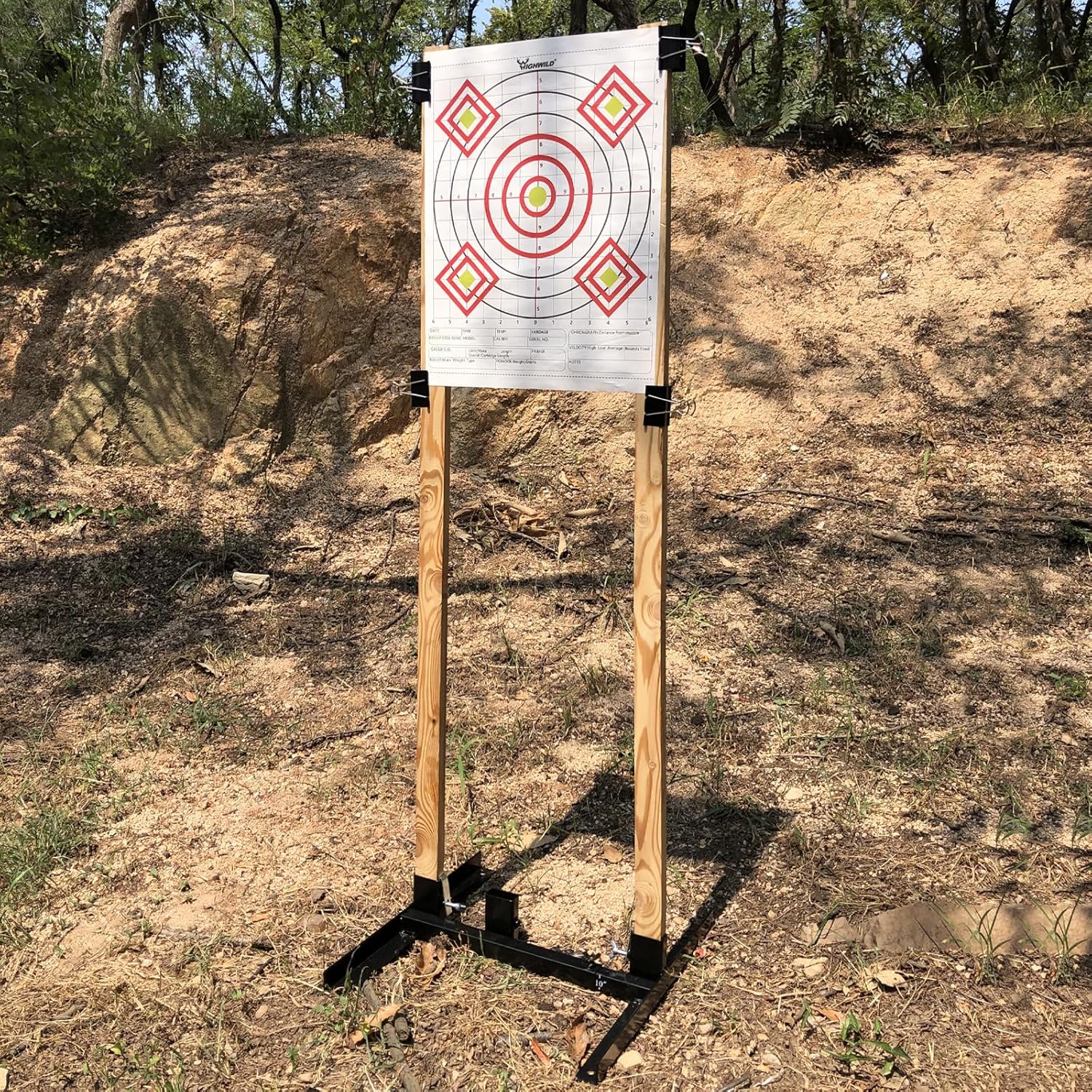 Highwild Adjustable Steel Target Stand Base with Paper Targets