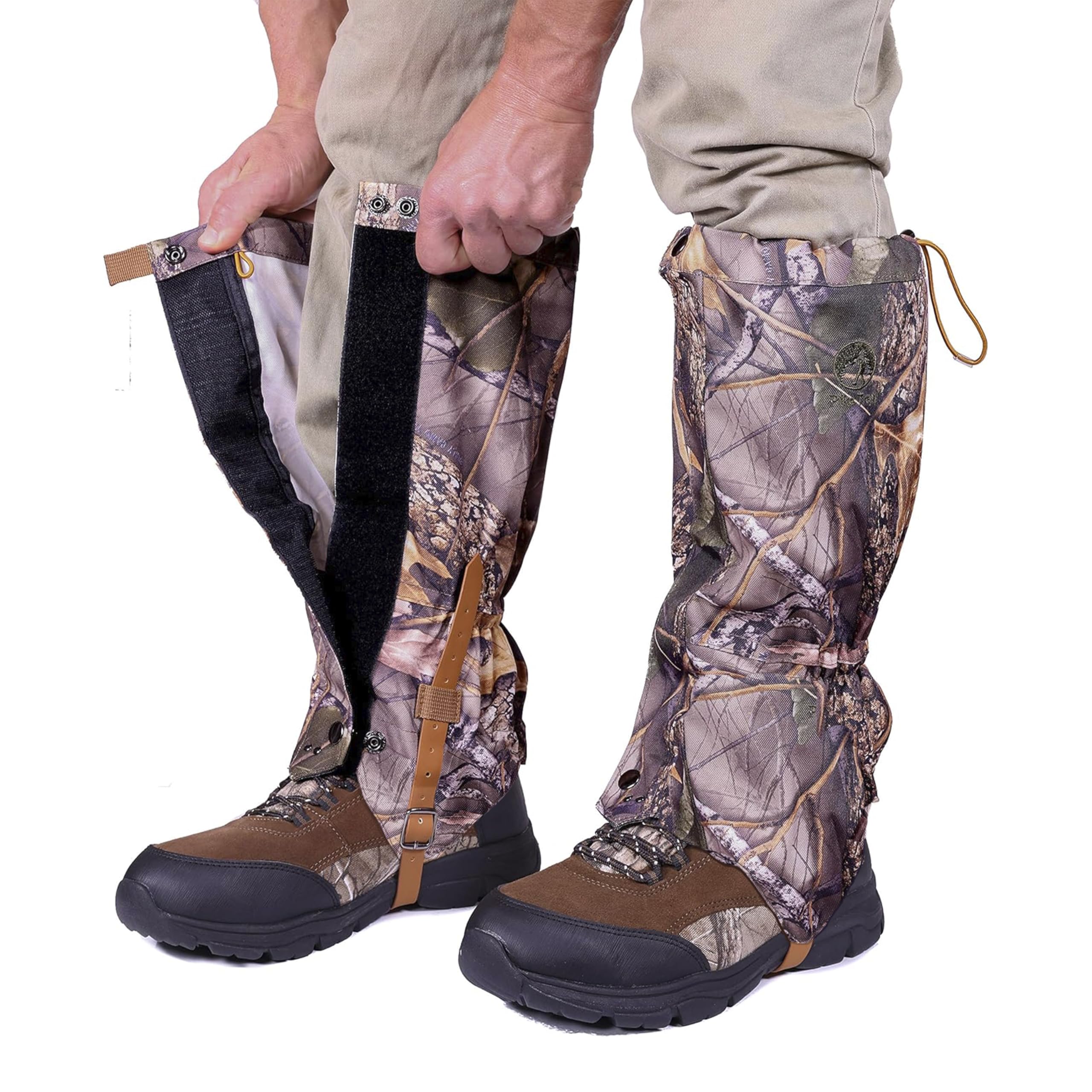 Pike Trail Leg Gaiters – Waterproof and Adjustable Snow Boot Gaiters for Hiking, Walking, Hunting, Mountain Climbing and Snowshoeing (Lost Oak Camo)