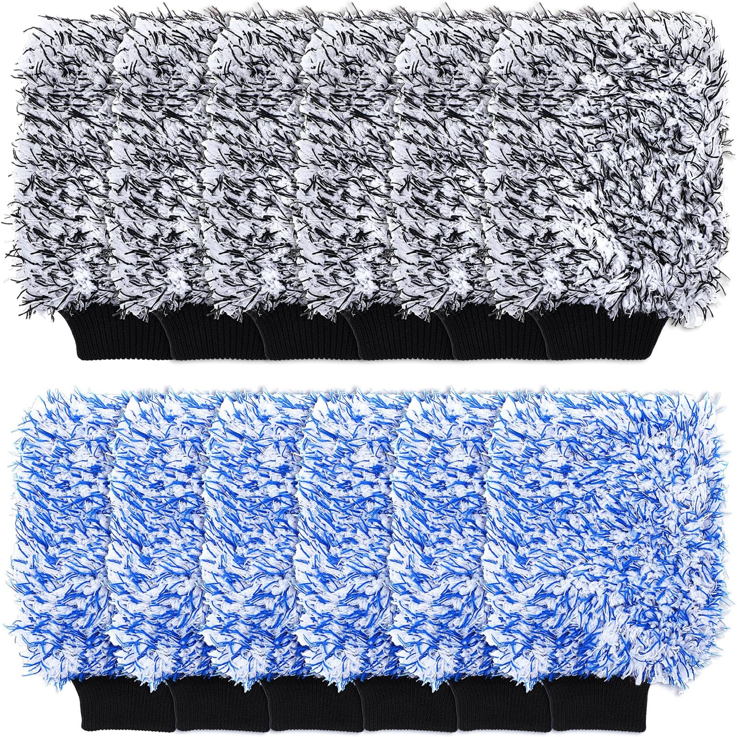 12 Pcs Microfiber Car Wash Mitts, Scratch Free Ultra Absorbent Car Sponge Glove Cleaner Wash Mitts for Cars Wheel Trucks Home Cleaning