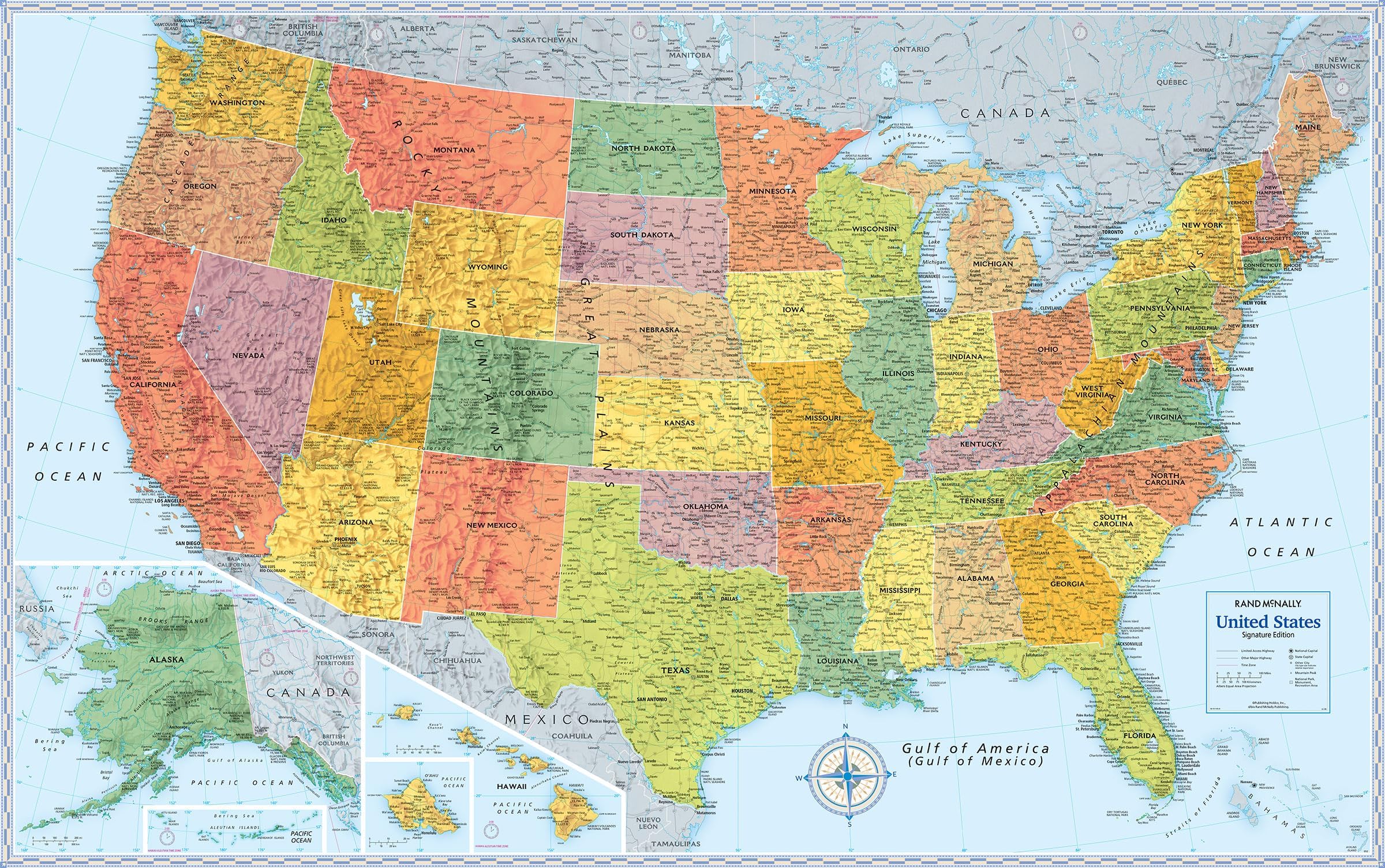 Rand McNally Signature Edition U.S. Wall Map - Folded