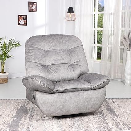 SOLISPRIMUS-COMFORT FOR ALL Fabric Manual Rocker Recliner (Finish Color - Swiss Grey Rocking Chair, Pre-Assembled)