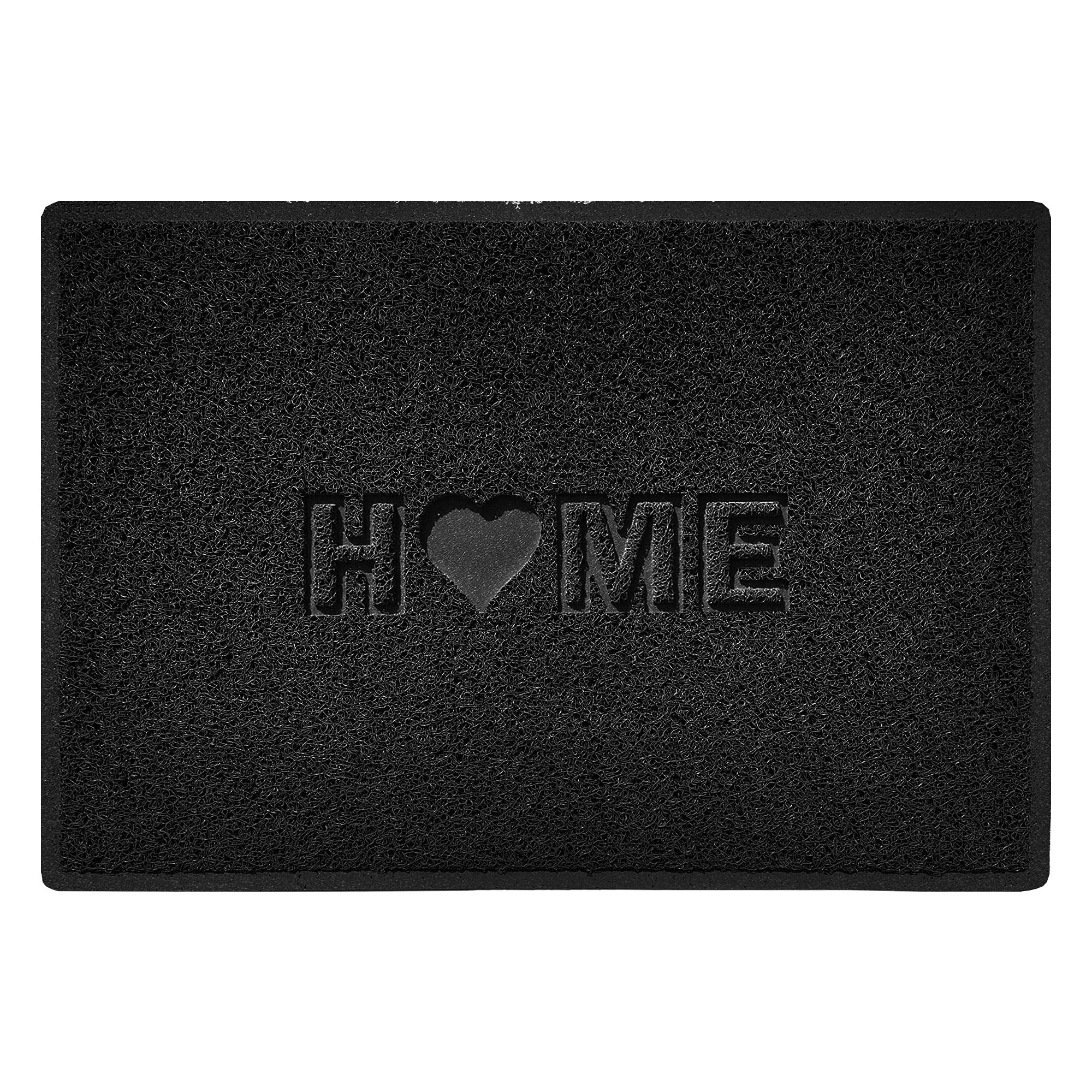 Nicoman LOVE at HOME Doormat 90x60cm -Elegant Black｜Heavy Duty Non-Slip｜Indoor/Outdoor｜Entrance Barrier Dirt-Trapper Floor Mat｜Home Patio Garden Conservatory Door Mat｜Home Heart
