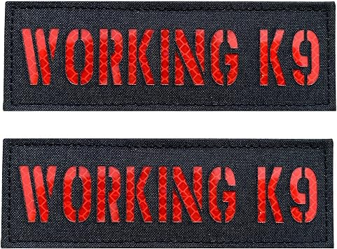 2 Pack Black Red Reflective Laser Cut Tactical Dog Patches Service Dog ,in Training,DO NOT PET, Tags with Hook and Loop Patches for Vests and Harnesses Working K9