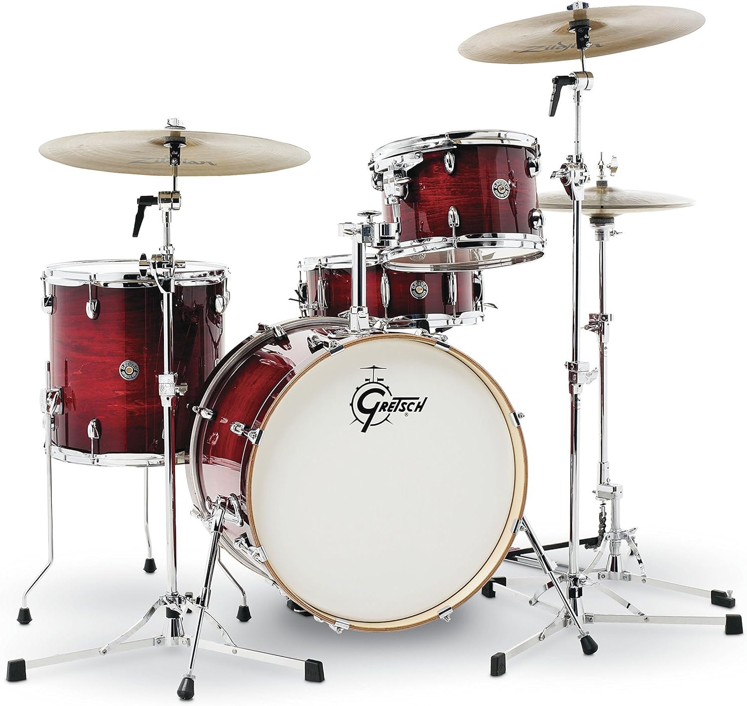 Gretsch Drums CT1-J404-GCB Catalina Club 4 Piece Drum Shell Pack, Gloss Crimson Burst