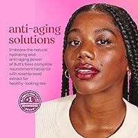 Vista 3 de Burt's Bees Aceite Facial Gua Sha con Extracto de Semilla de Rosa Mosqueta, Reduce la Apariencia de Líneas Finas y Arrugas, Uso con Rodillo de Hielo