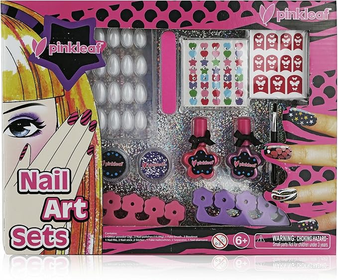 Pinkleaf 3d Nail Art Kit Pour Enfant Avec Paillettes Strass Et Stickers Manucure Et Pedicure Ensemble Cadeau Pour Filles Et Adolescents Amazon Ca Beaute