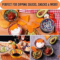 Vista 2 de BCS Juego de 6 cuencos de cerámica pequeños para inmersión, tabla de preparación de cocina y charcutería, plato de salsa de soja, platos decorativos